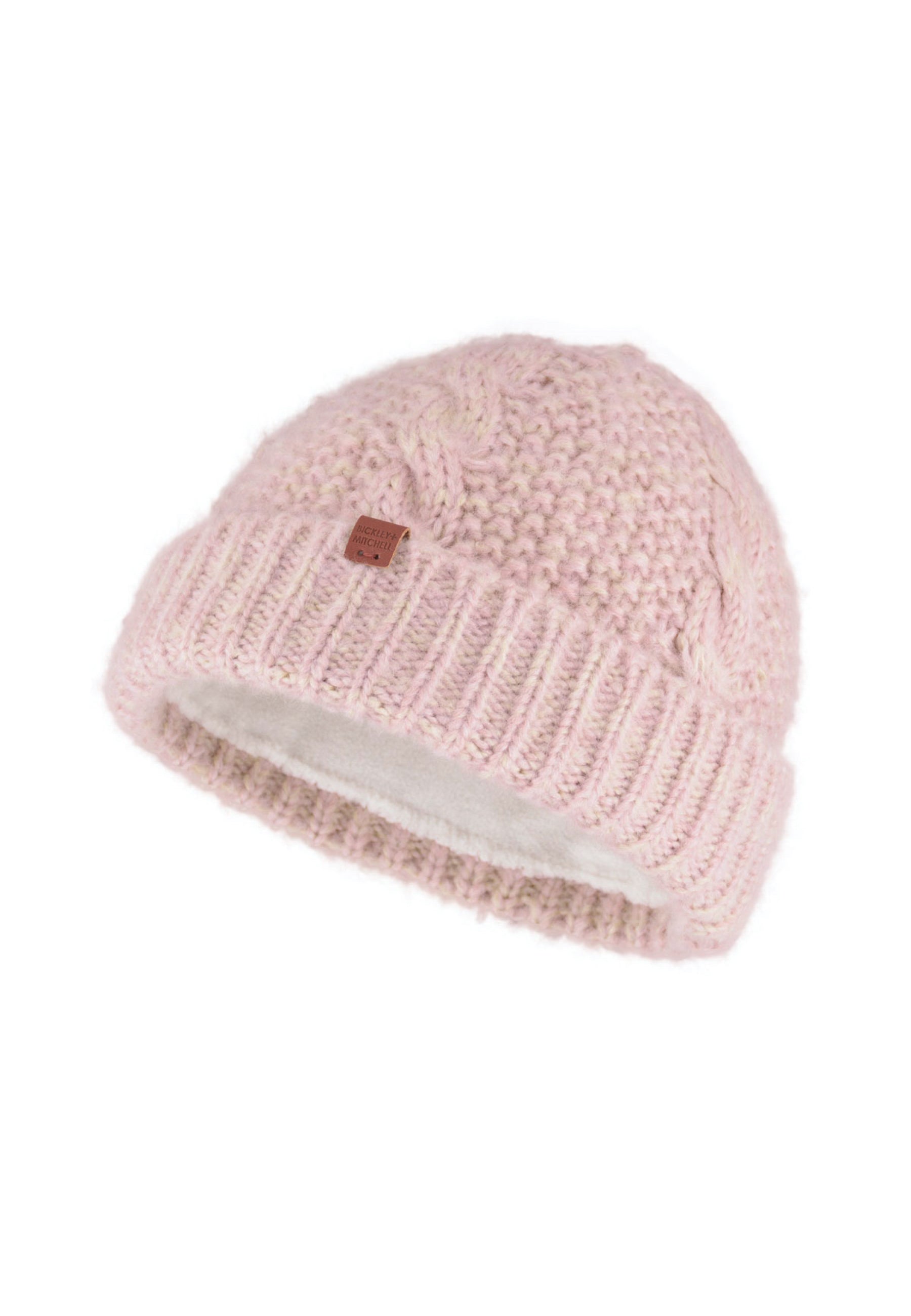 Short Soft Cable Fleece Lined Beanie