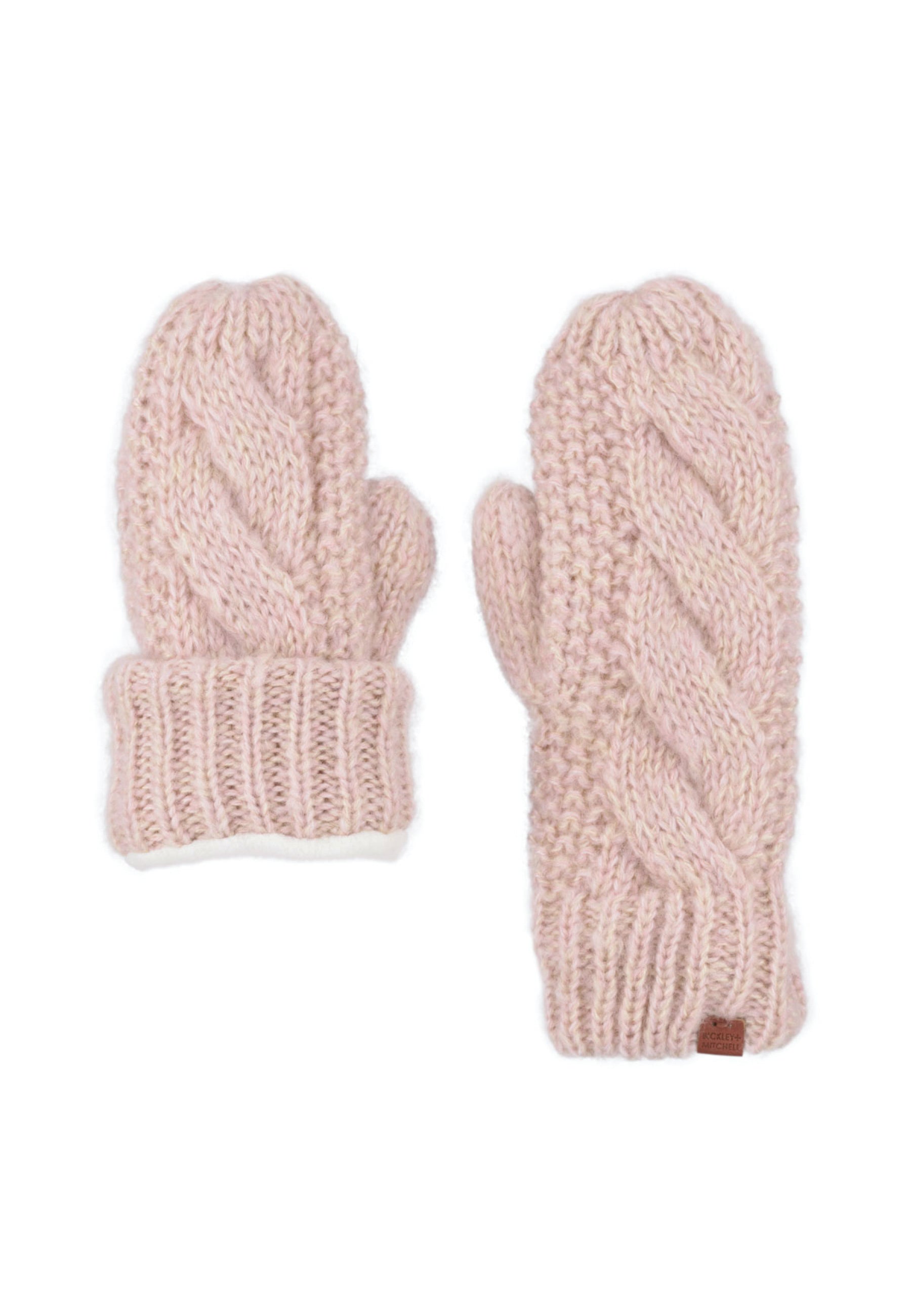 Fleece lined Cable Twist Mittens