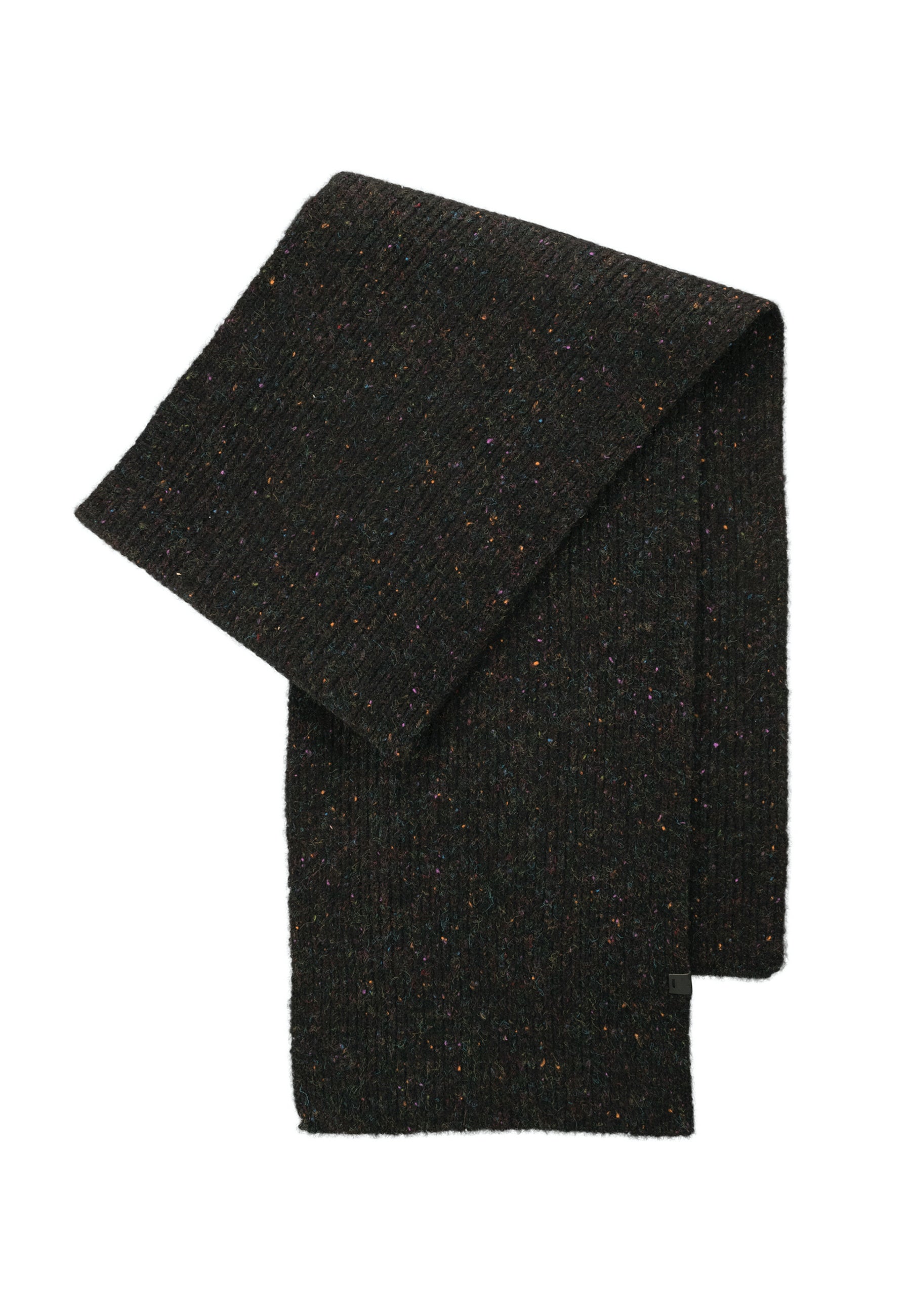 Flecked Wool Blend Rib Scarf