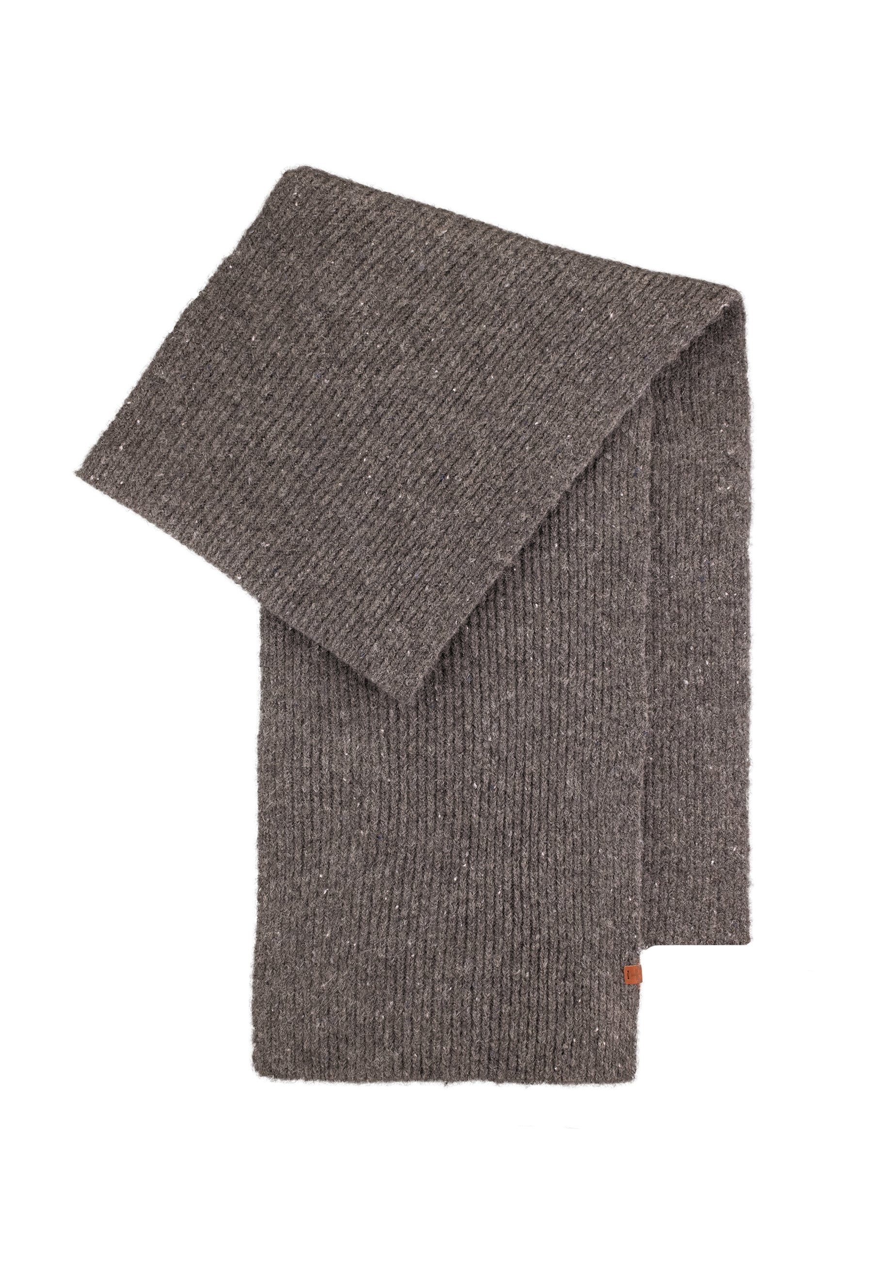 Flecked Wool Blend Rib Scarf