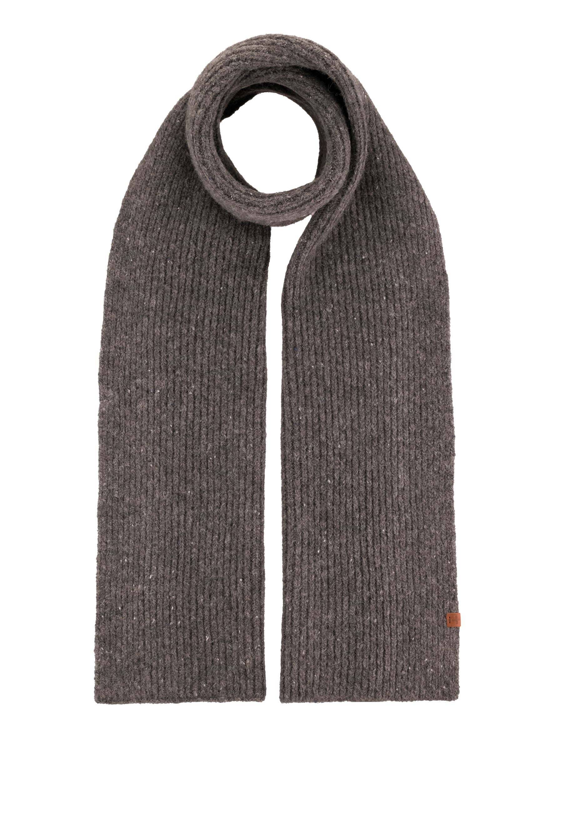 Flecked Wool Blend Rib Scarf