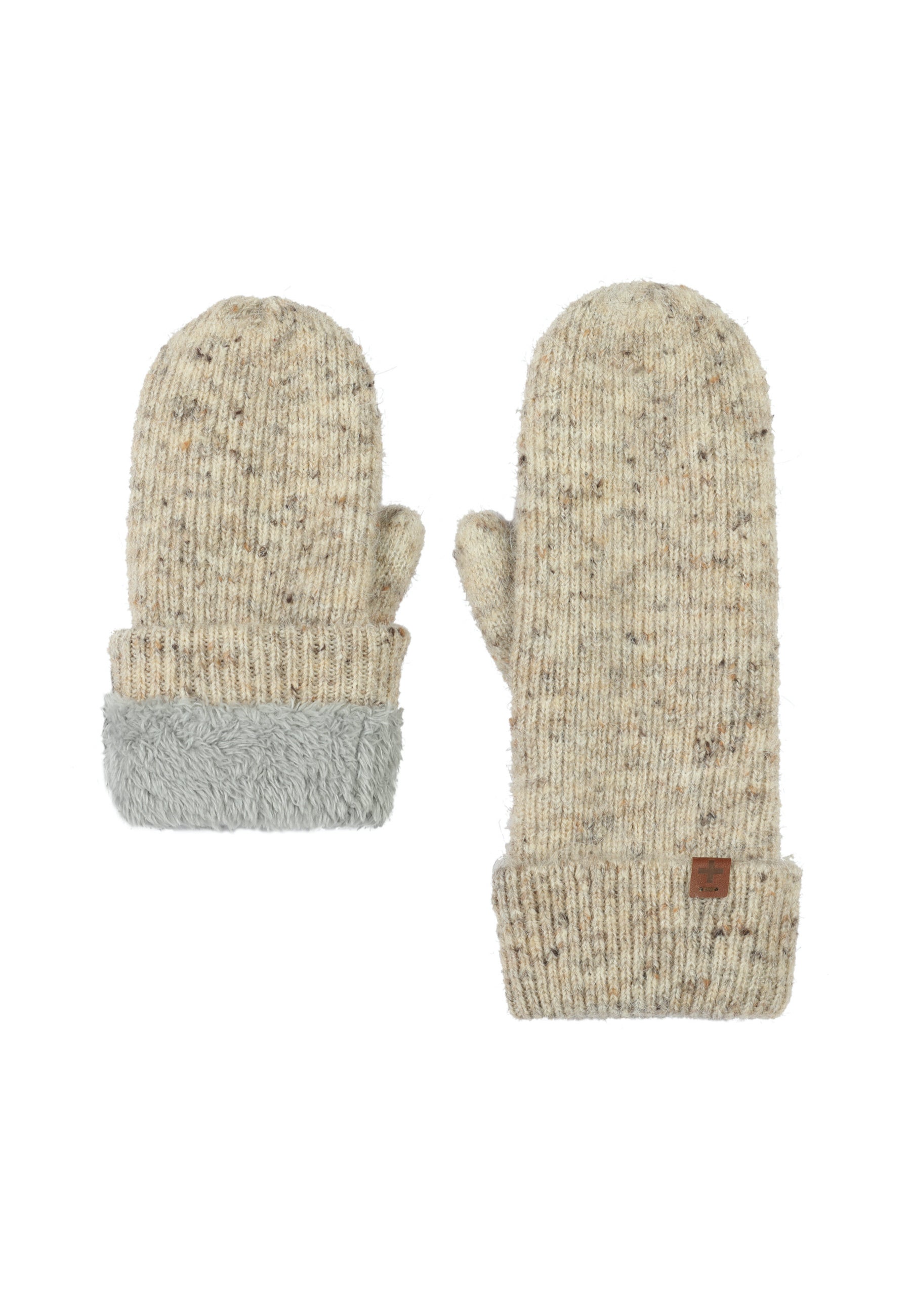 Flecked Wool Blend Lined Mittens