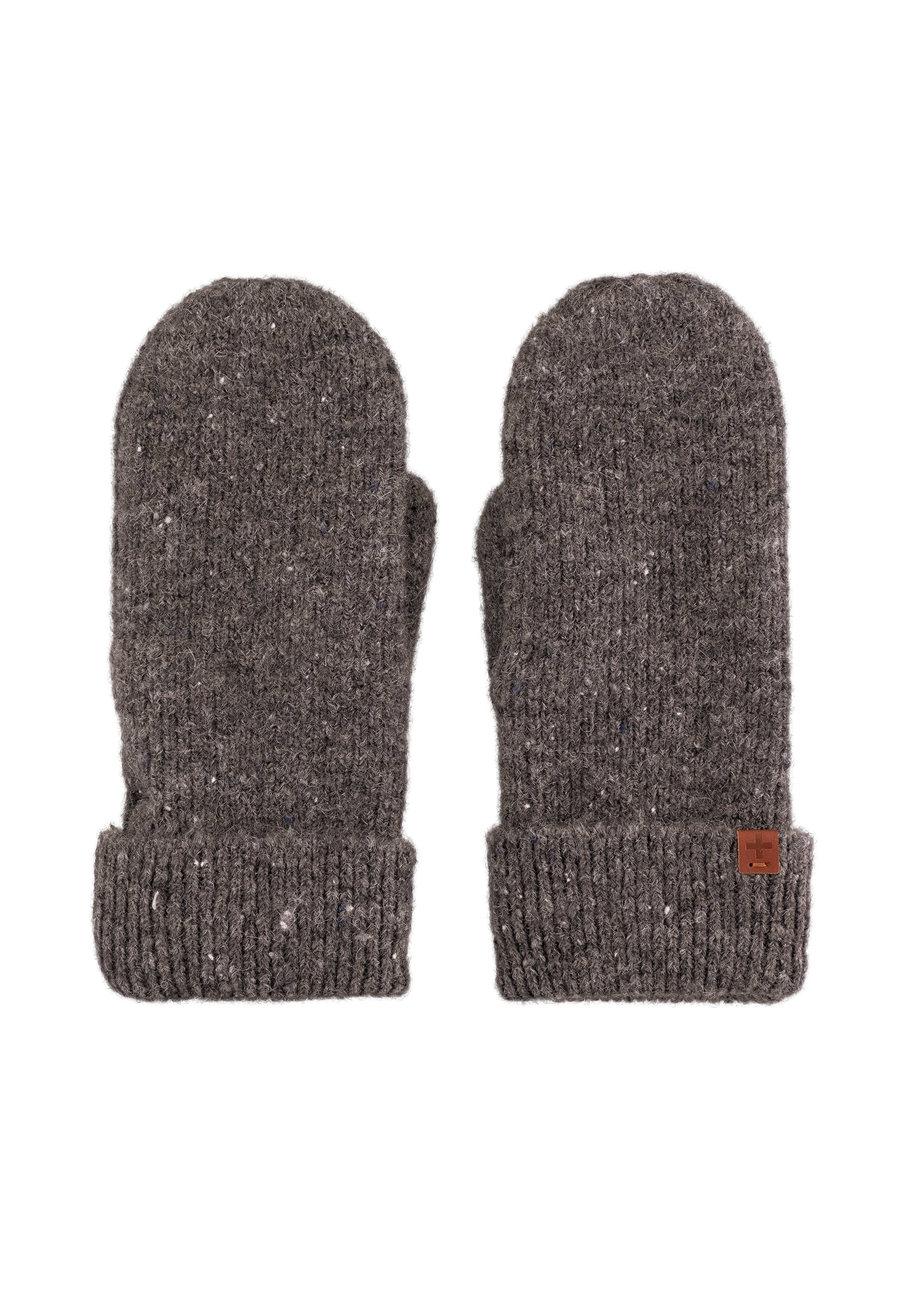 Flecked Wool Blend Lined Mittens