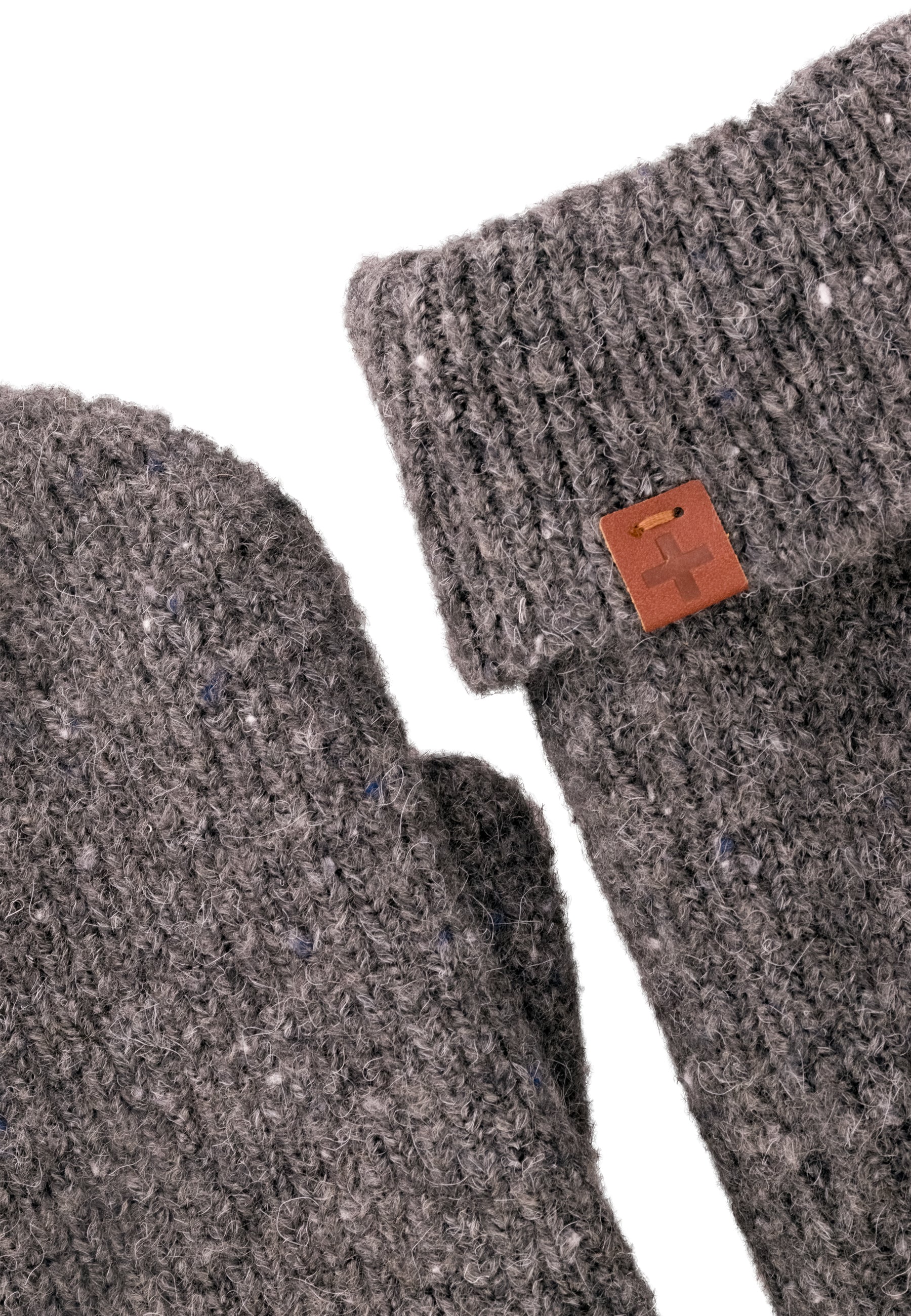 Flecked Wool Blend Lined Mittens