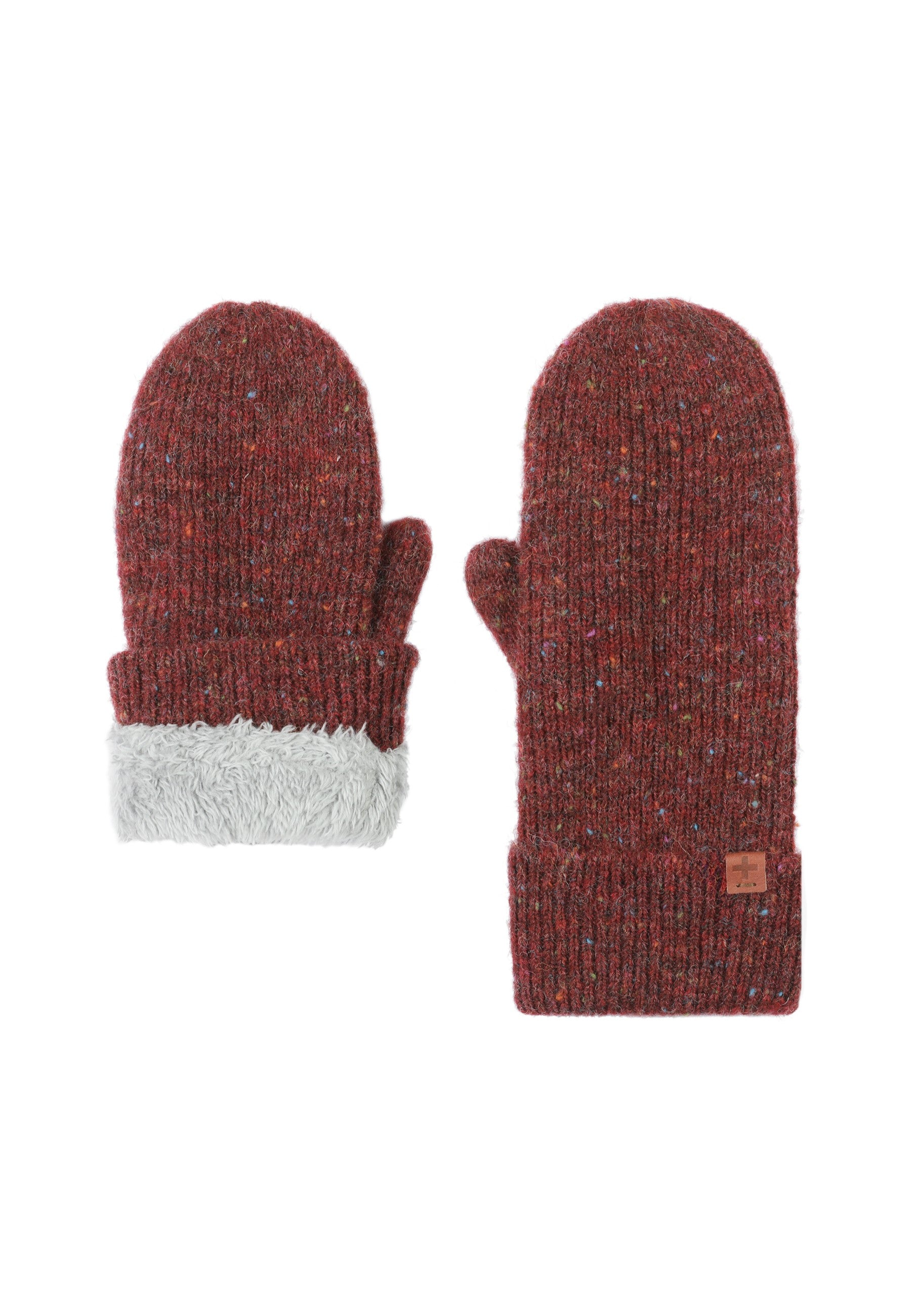 Flecked Wool Blend Lined Mittens