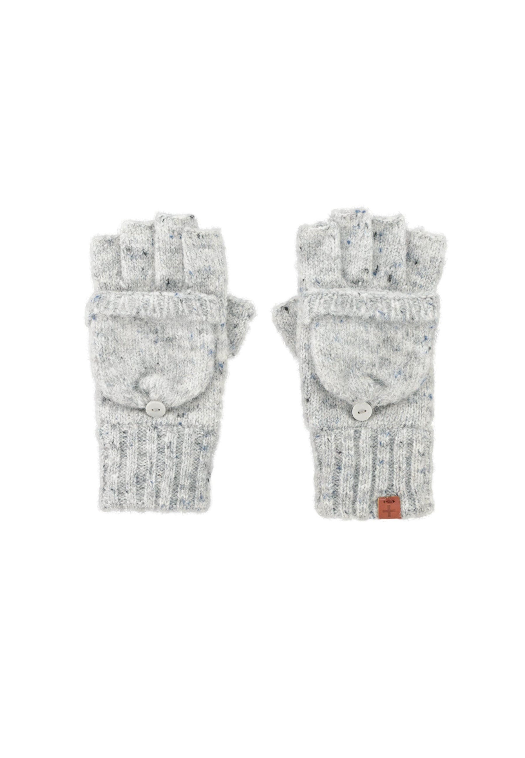 Flecked Wool Blend Fingerless Gloves/Mittens