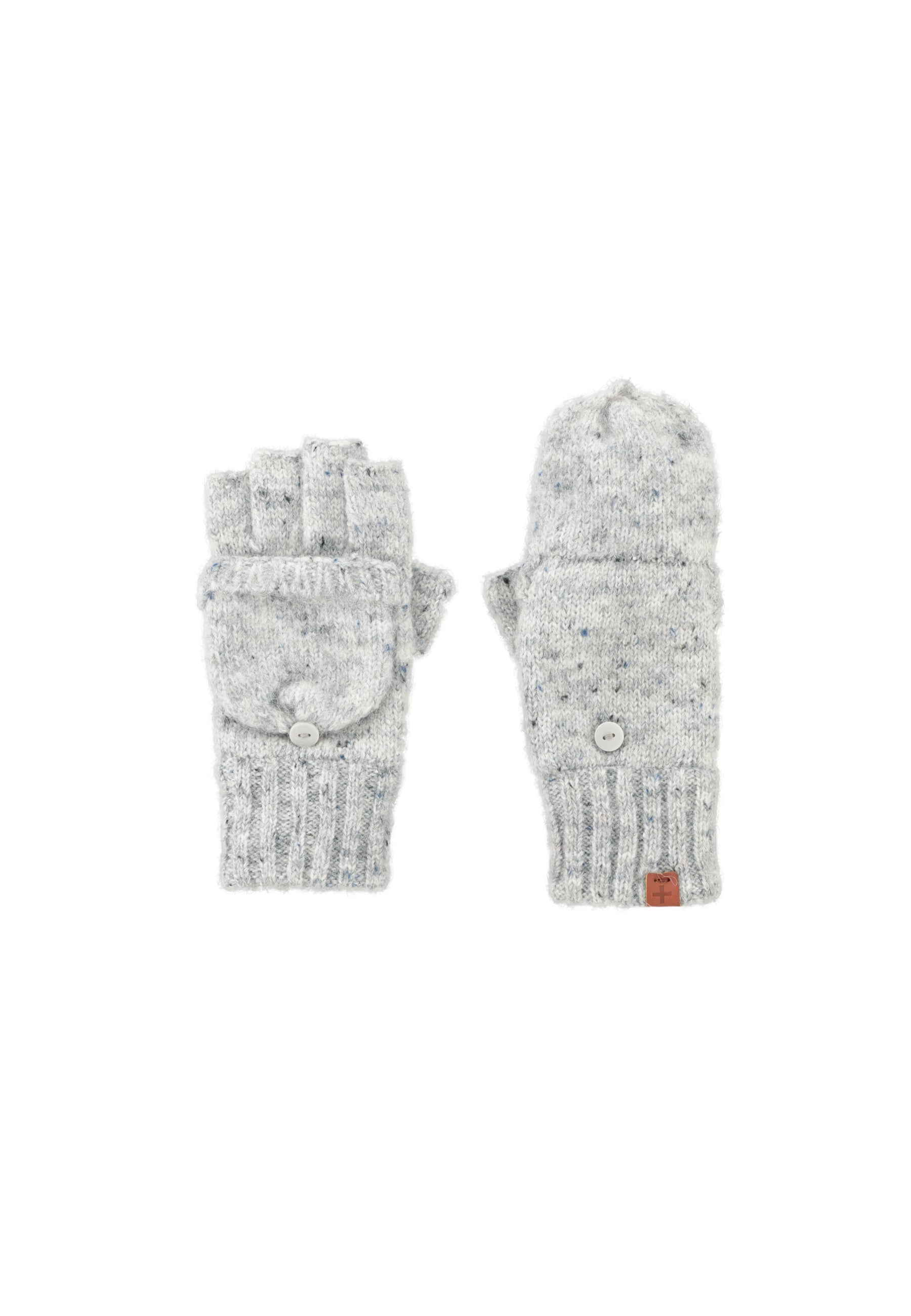 Flecked Wool Blend Fingerless Gloves/Mittens