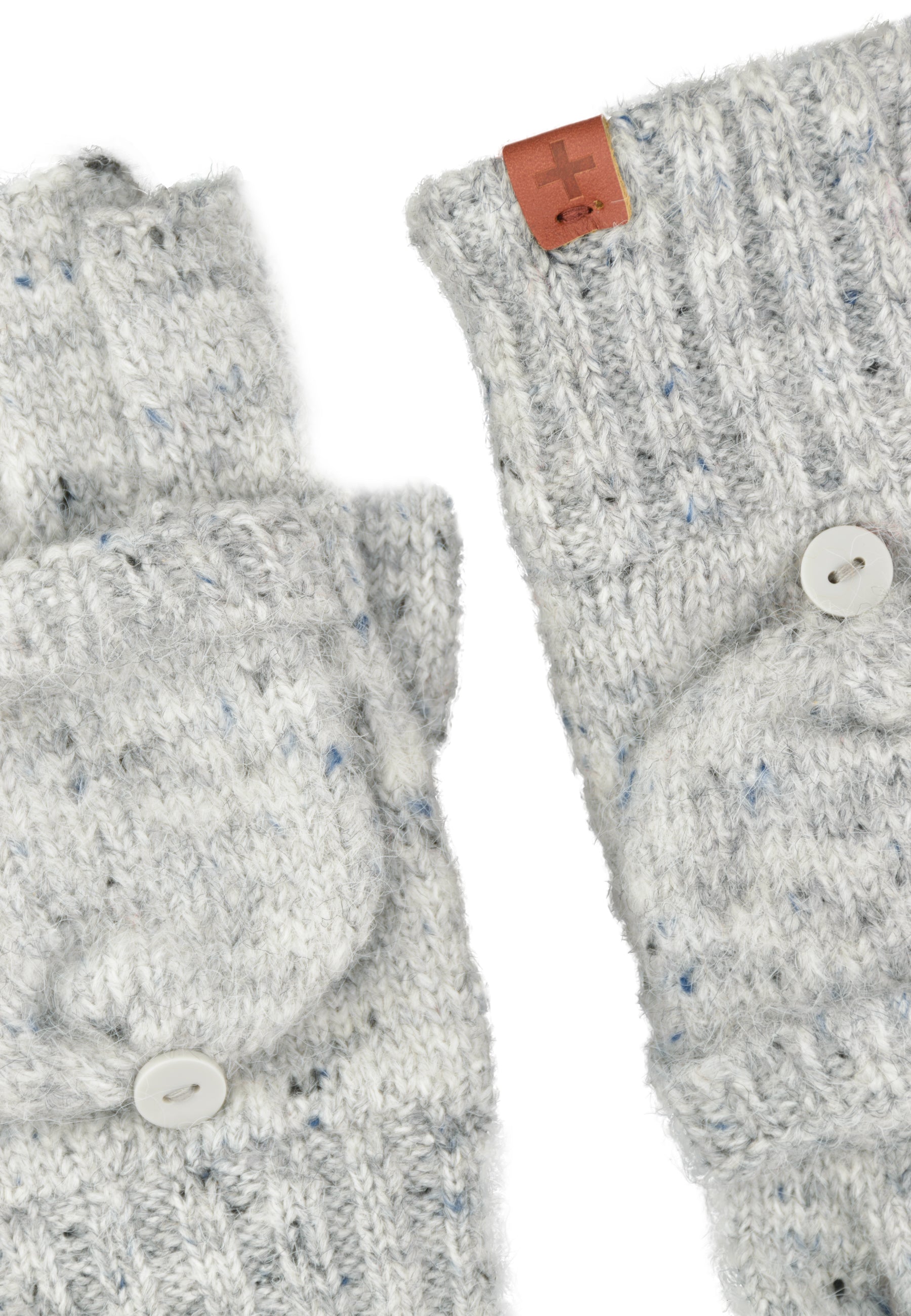 Flecked Wool Blend Fingerless Gloves/Mittens