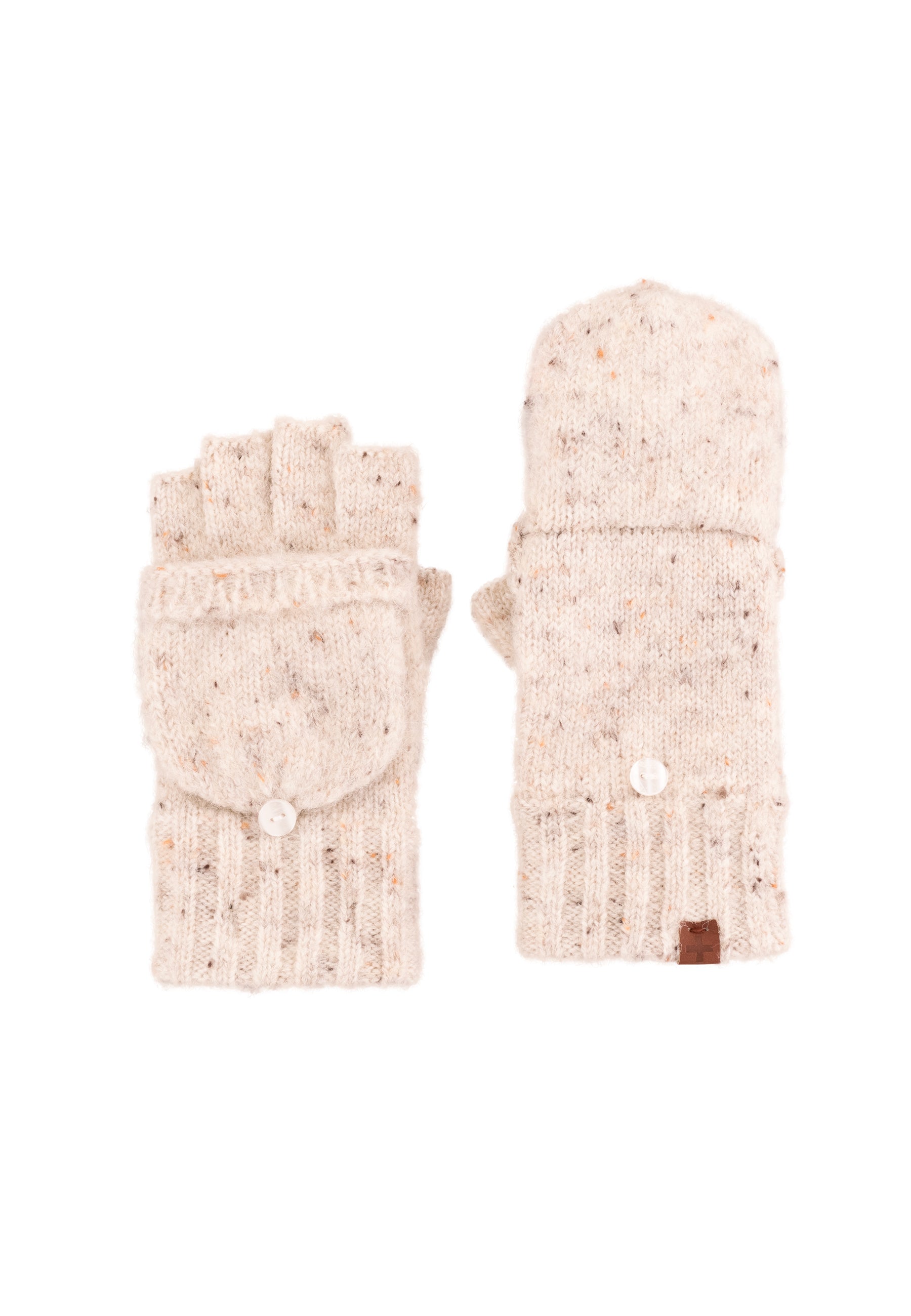 Flecked Wool Blend Fingerless Gloves