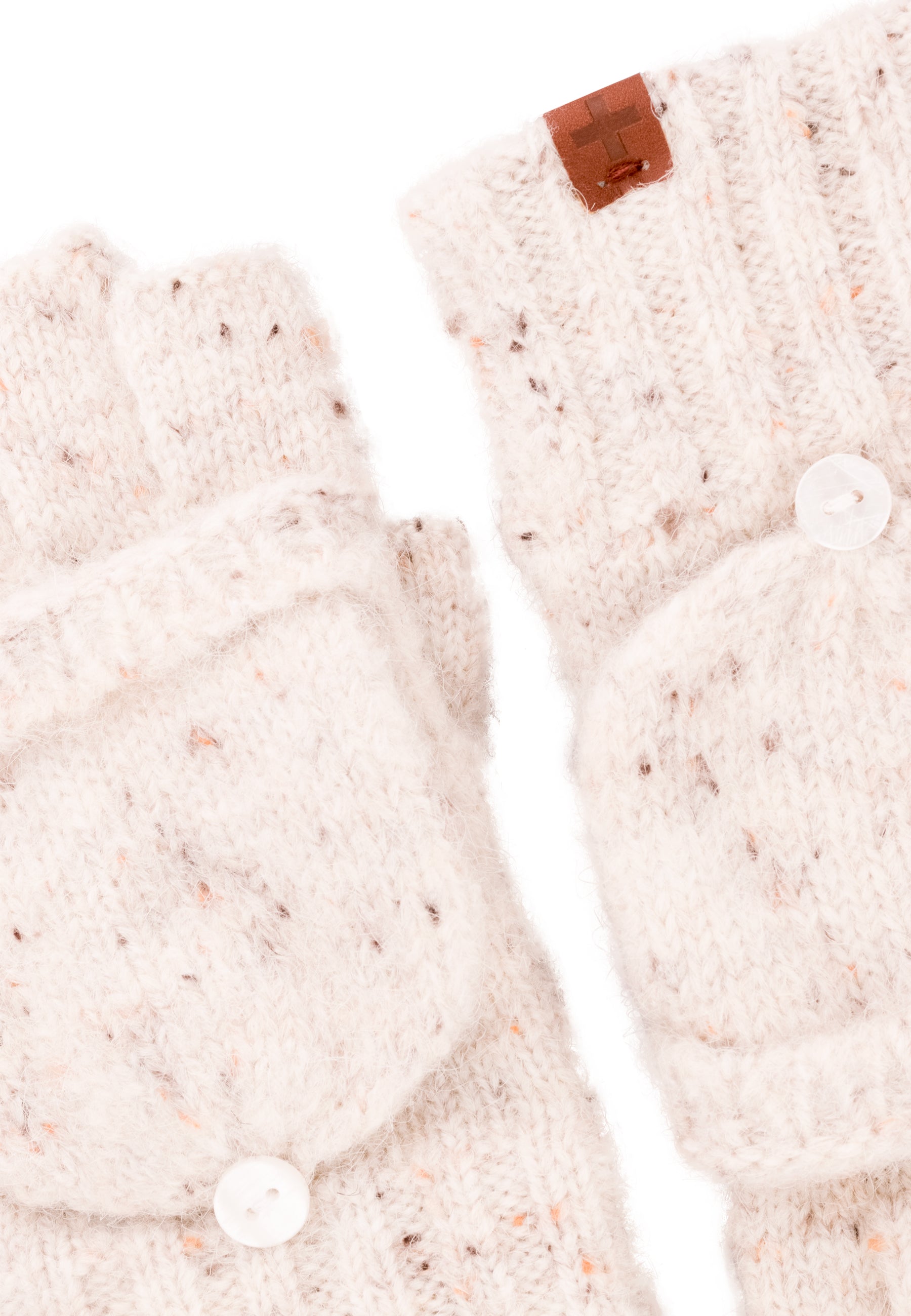 Flecked Wool Blend Fingerless Gloves/Mittens