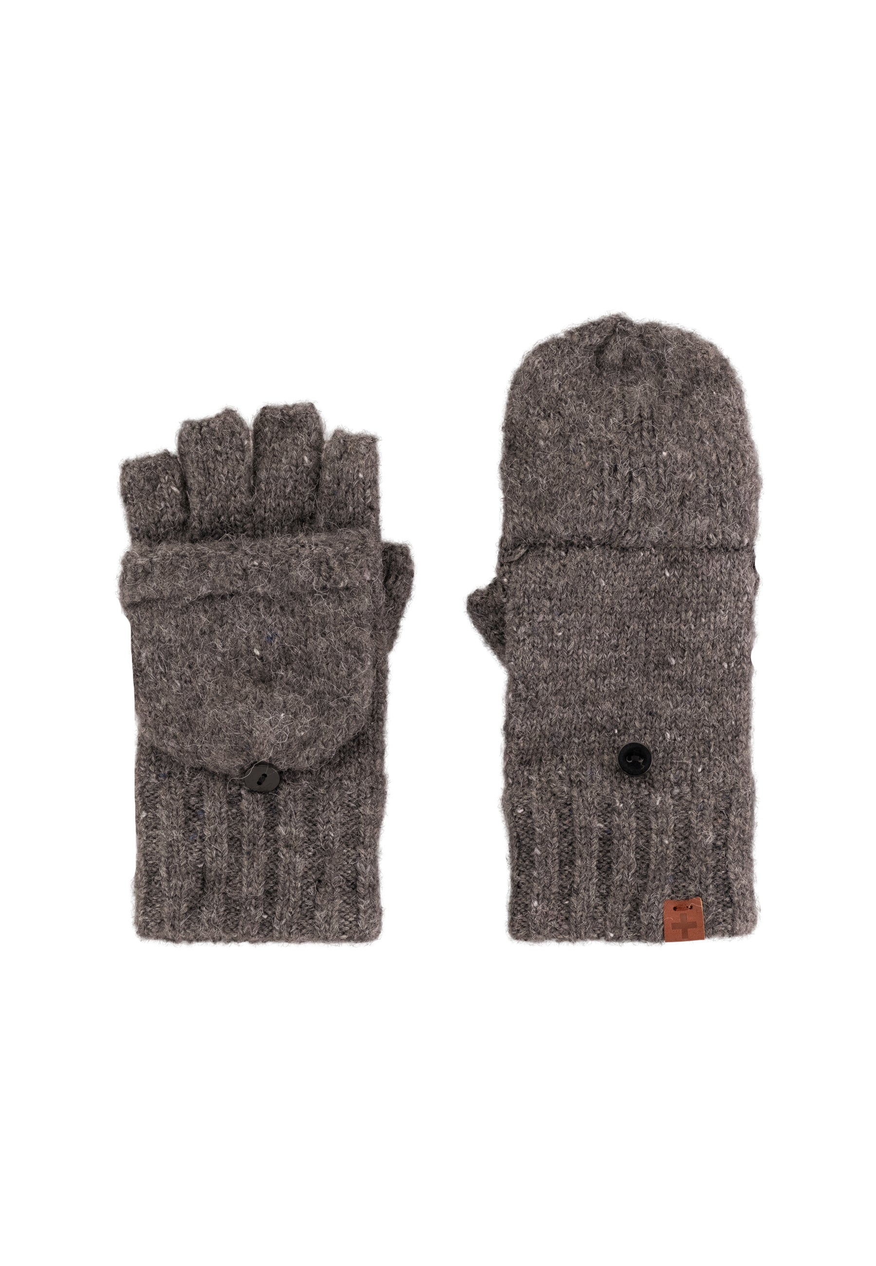 Flecked Wool Blend Fingerless Gloves