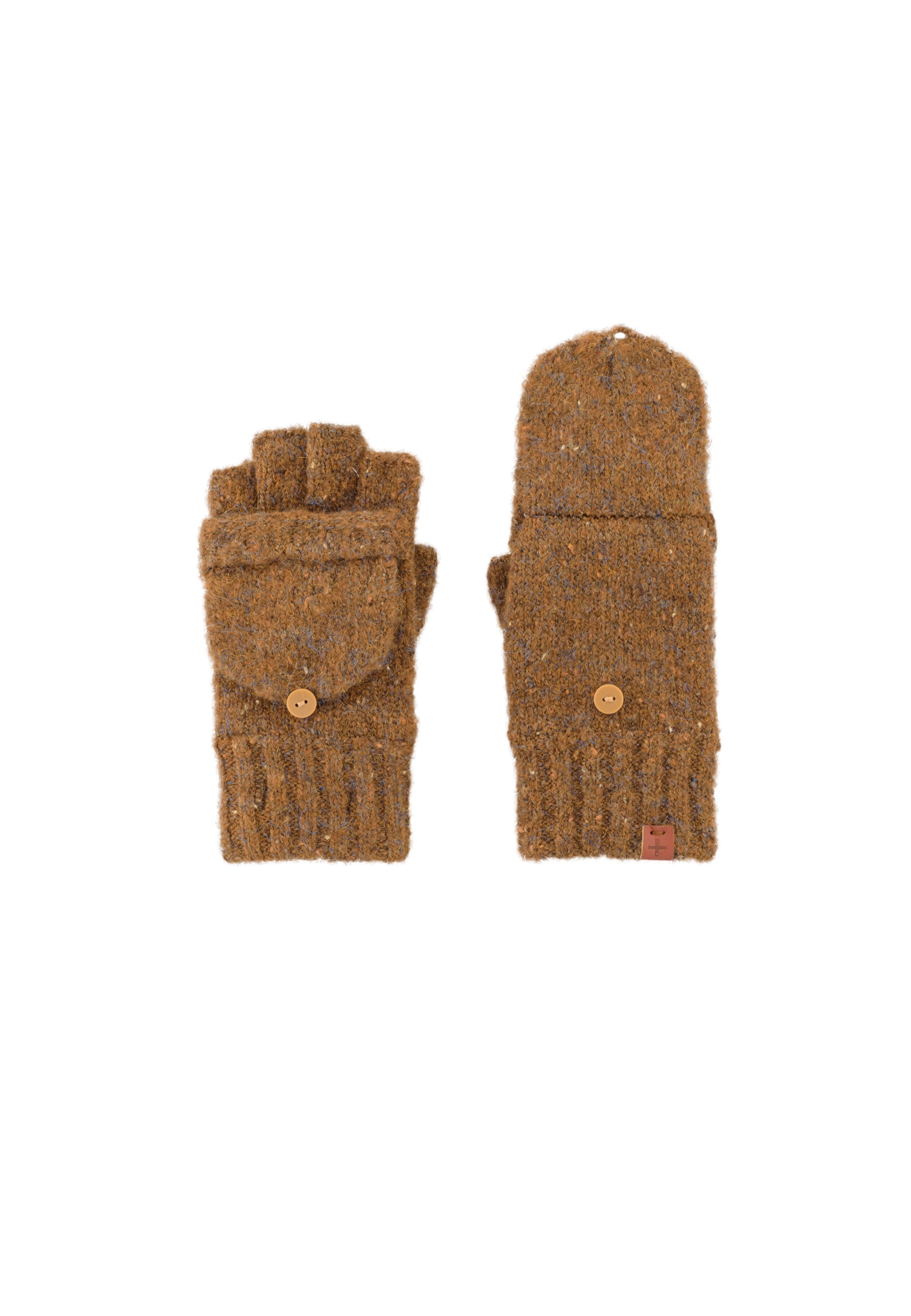 Flecked Wool Blend Fingerless Gloves/Mittens