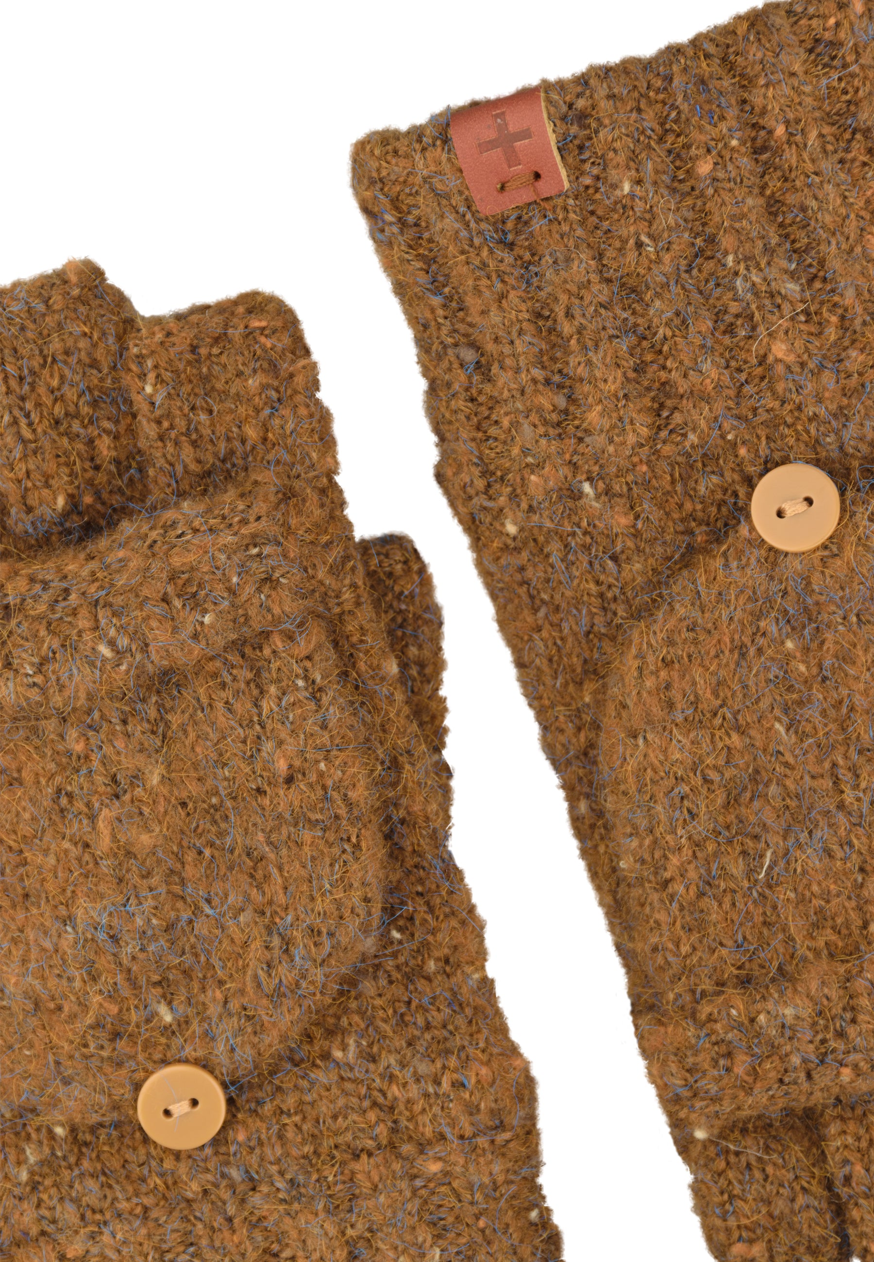 Flecked Wool Blend Fingerless Gloves/Mittens