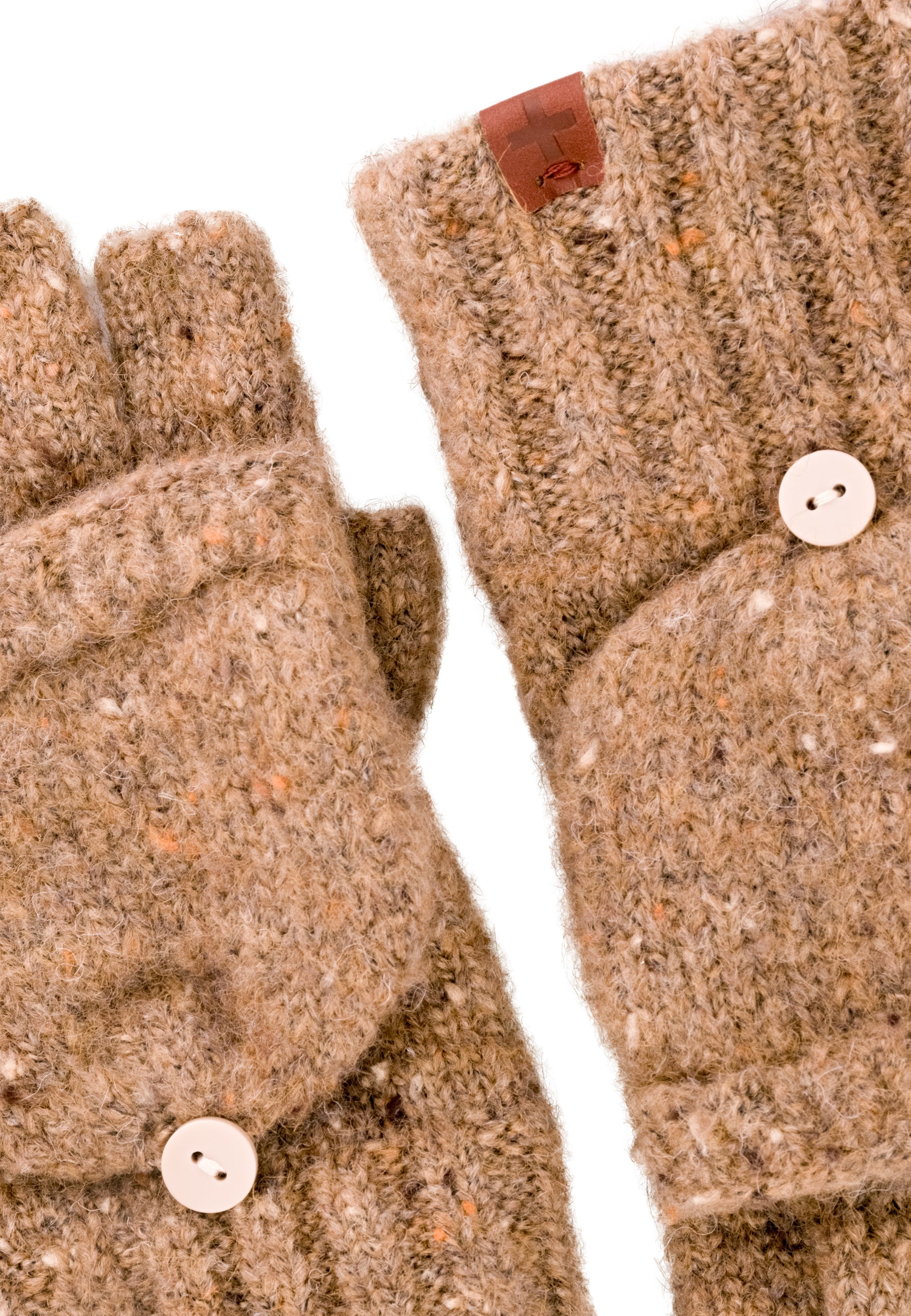 Flecked Wool Blend Fingerless Gloves