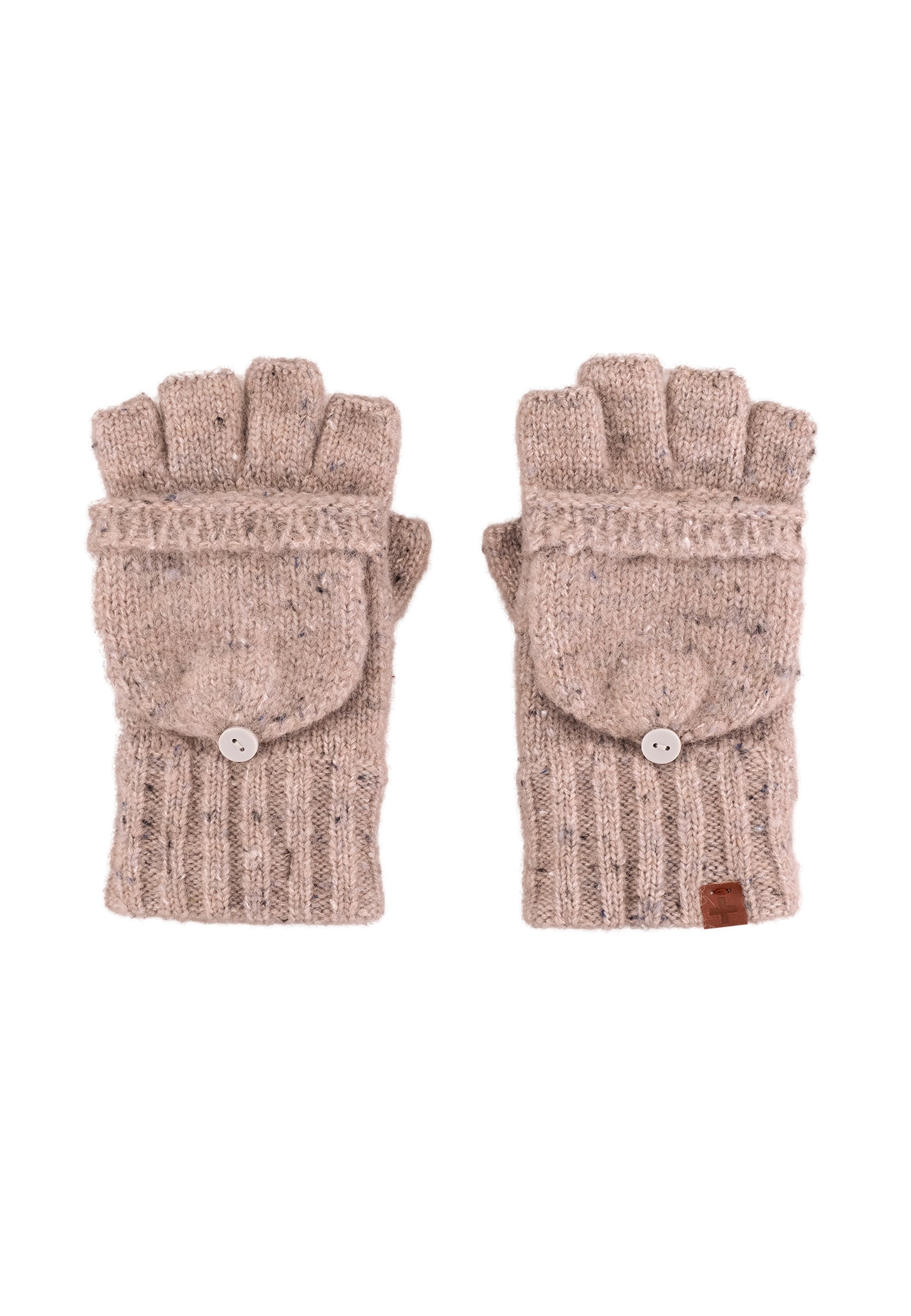 Flecked Wool Blend Fingerless Gloves