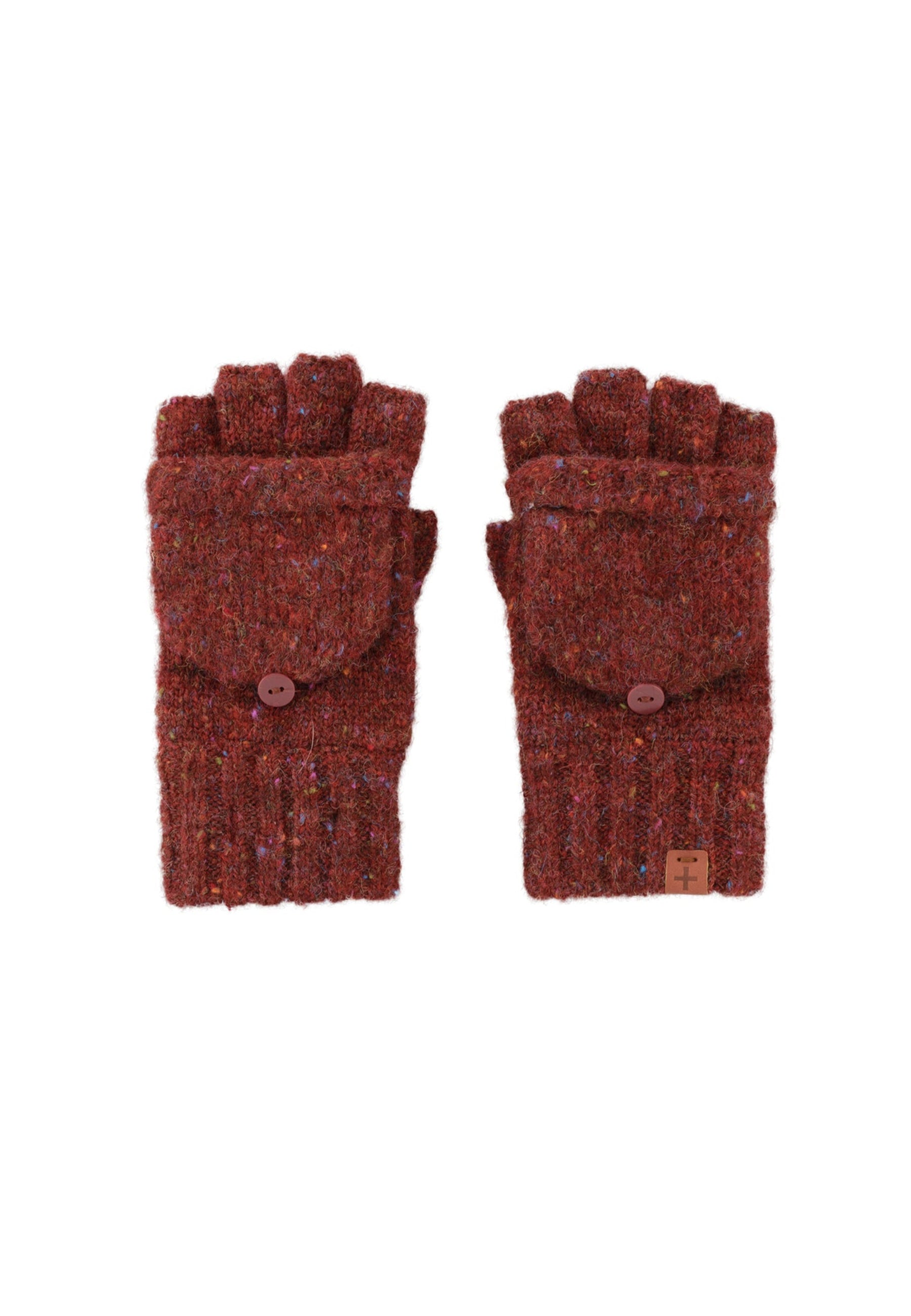 Flecked Wool Blend Fingerless Gloves/Mittens