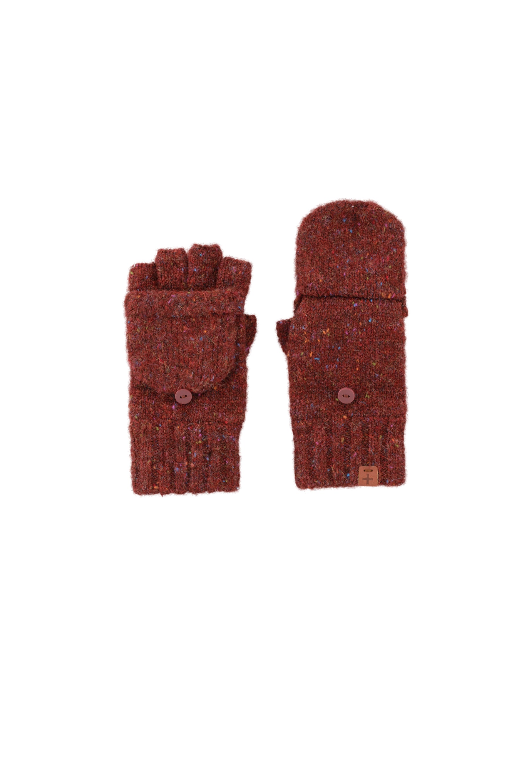 Flecked Wool Blend Fingerless Gloves/Mittens