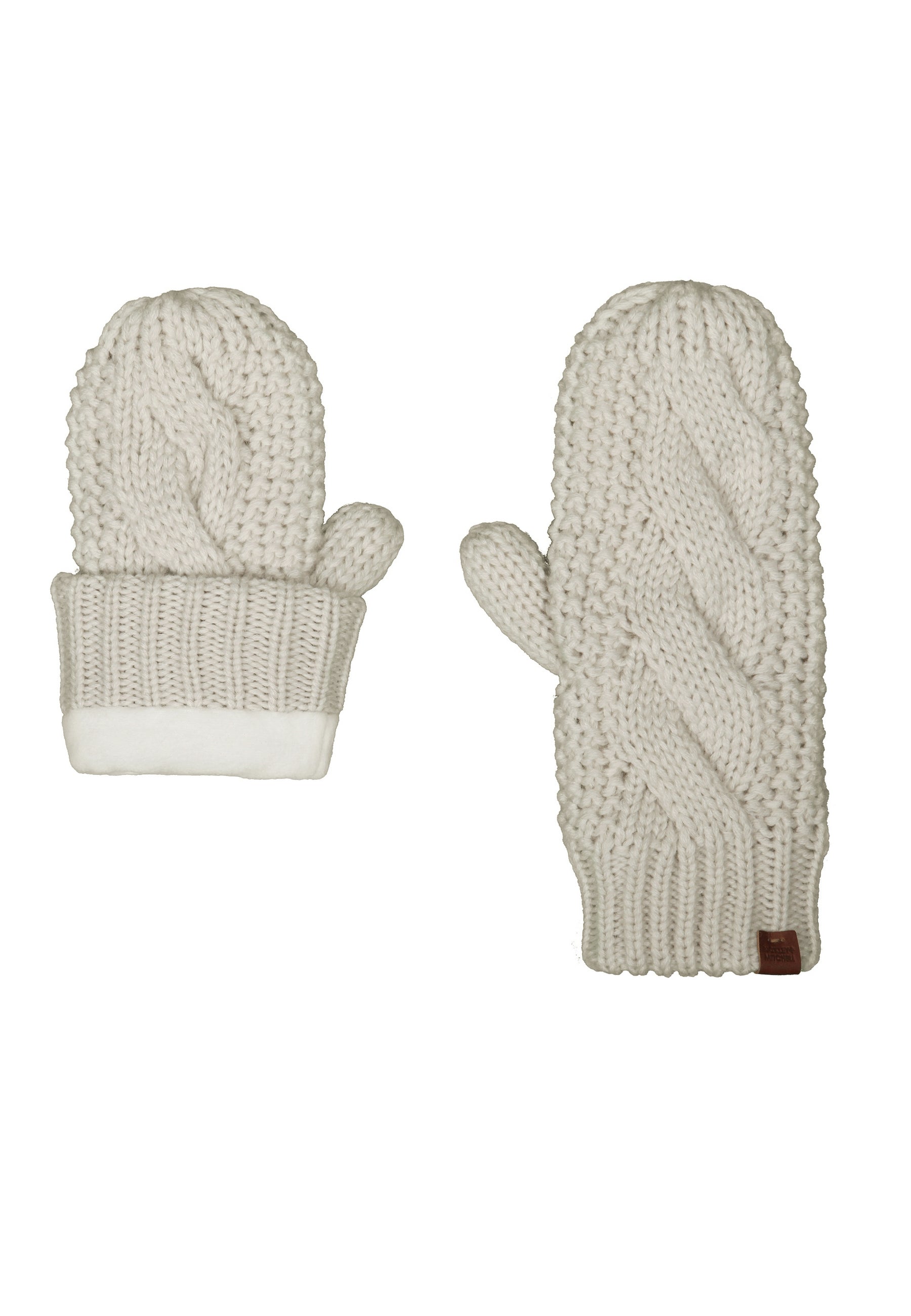 Cable-Knit Wool Blend Fleece Lined Mittens