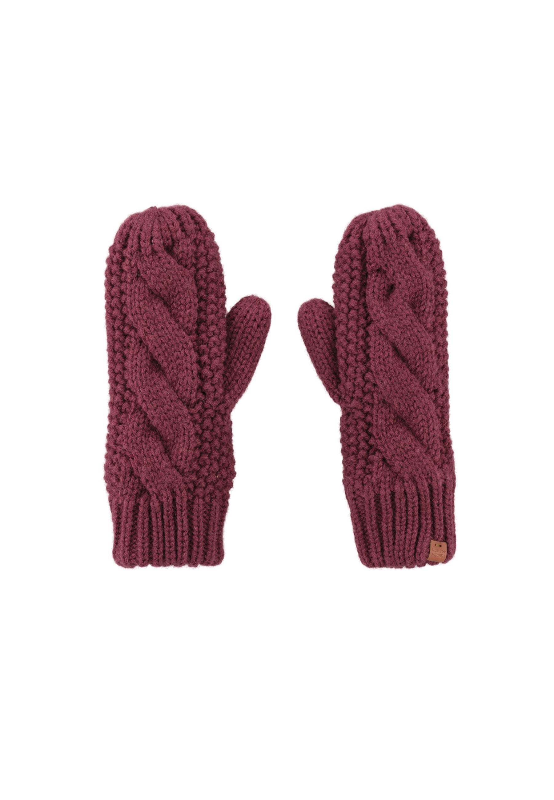 Cable-Knit Wool Blend Fleece Lined Mittens