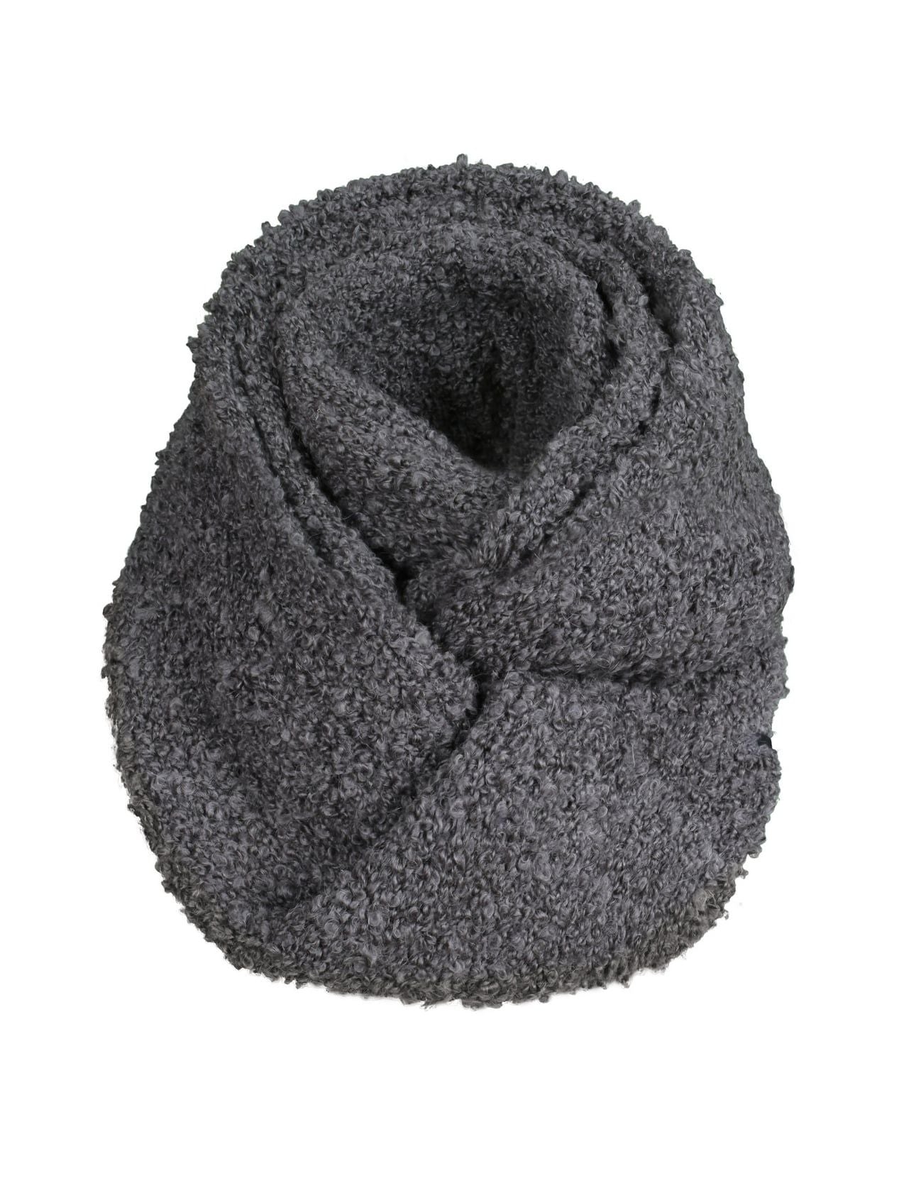 Chunky Bouclé Knit Lined Infinity Wrap Scarf