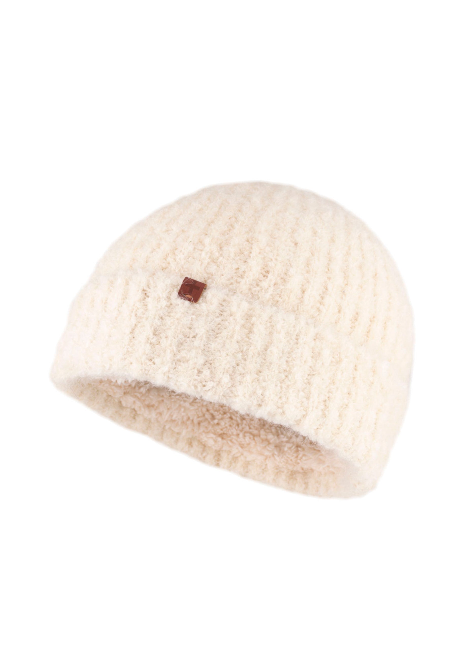 Boucle Wool Blend Teddy Lined Beanie