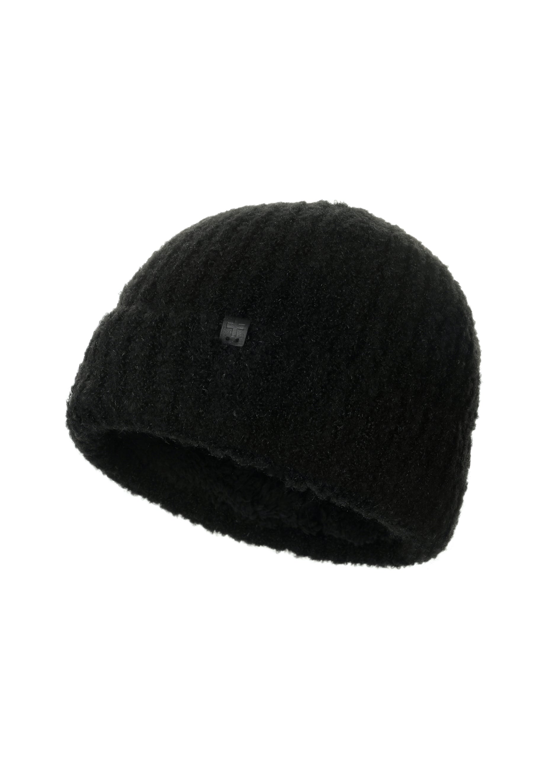 Boucle Wool Blend Teddy Lined Beanie