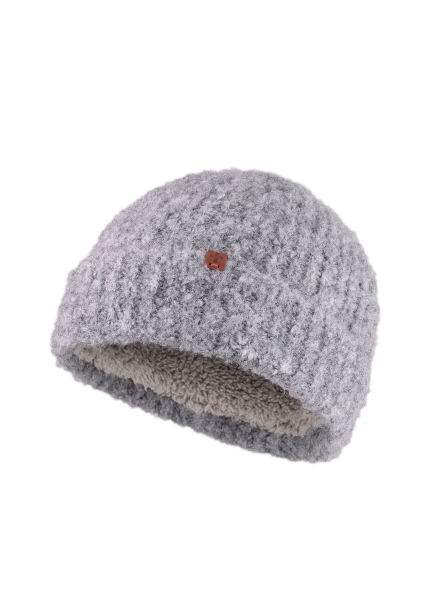 Boucle Wool Blend Teddy Lined Beanie