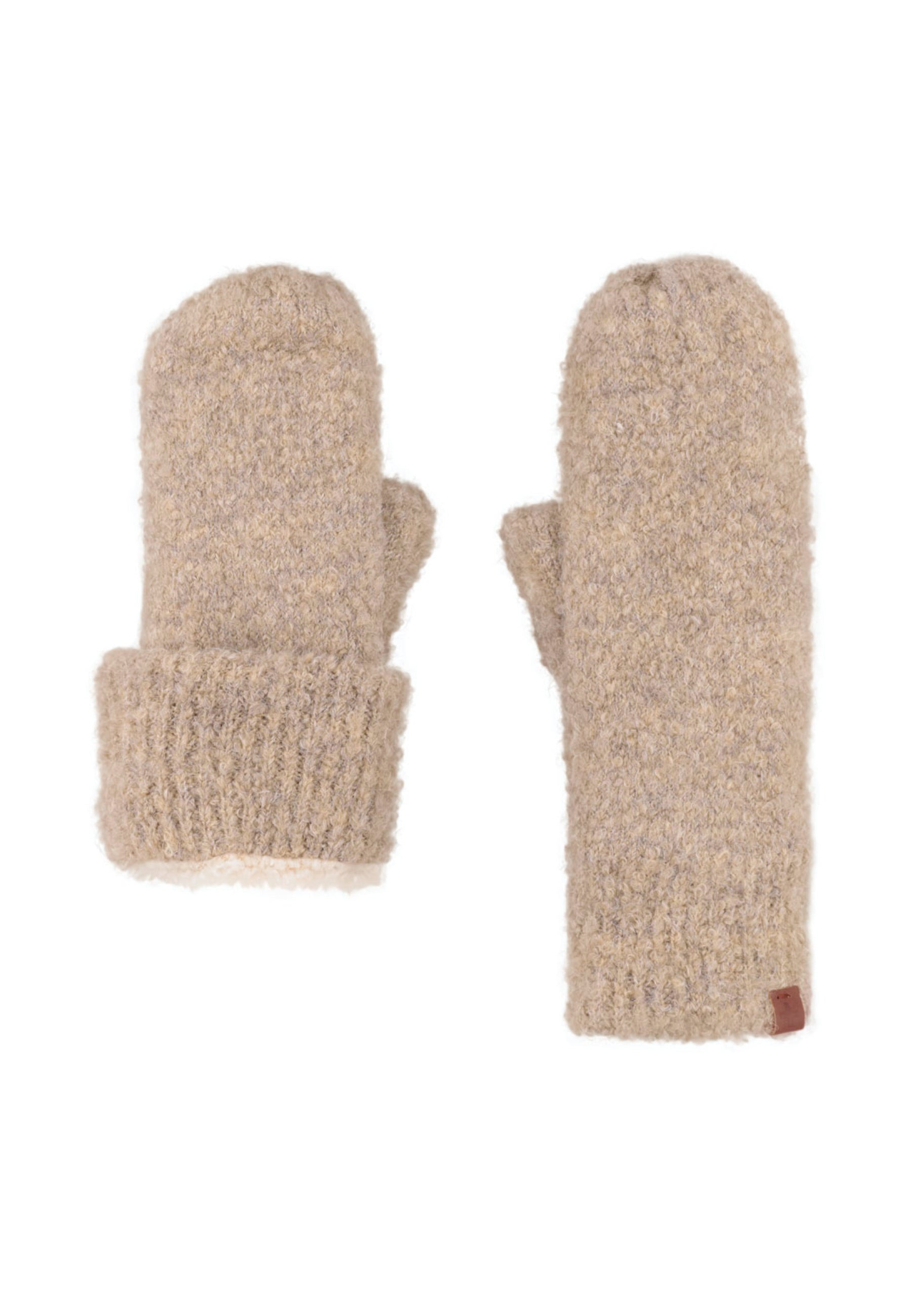 Boucle Wool Blend Teddy Lined Mittens