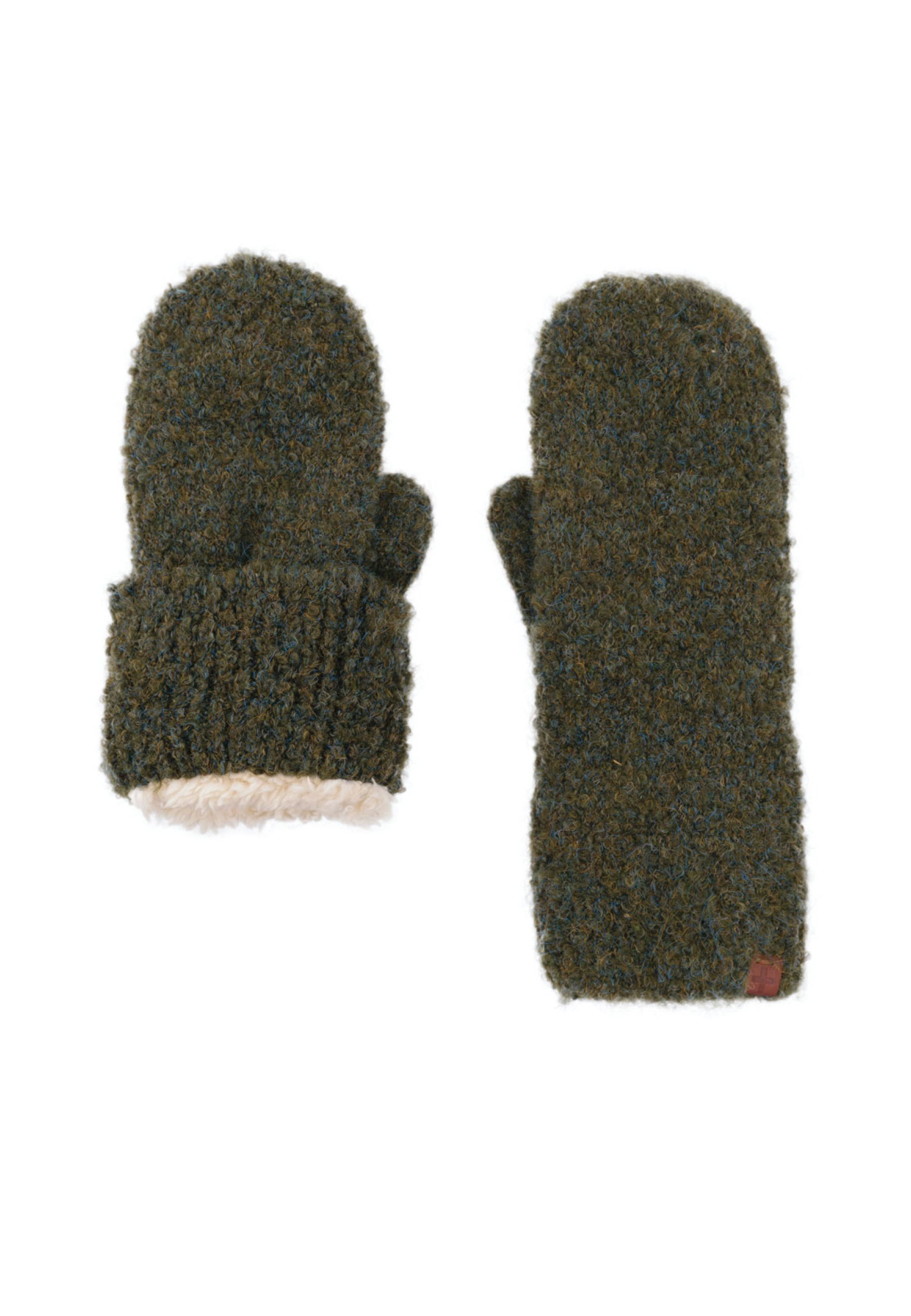 Boucle Wool Blend Teddy Lined Mittens