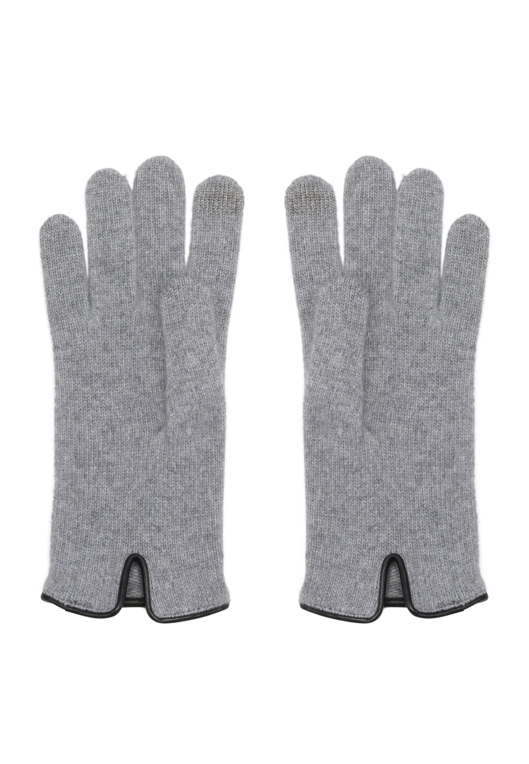 Luxury Leather Trimmed Cashmere Merino Gloves