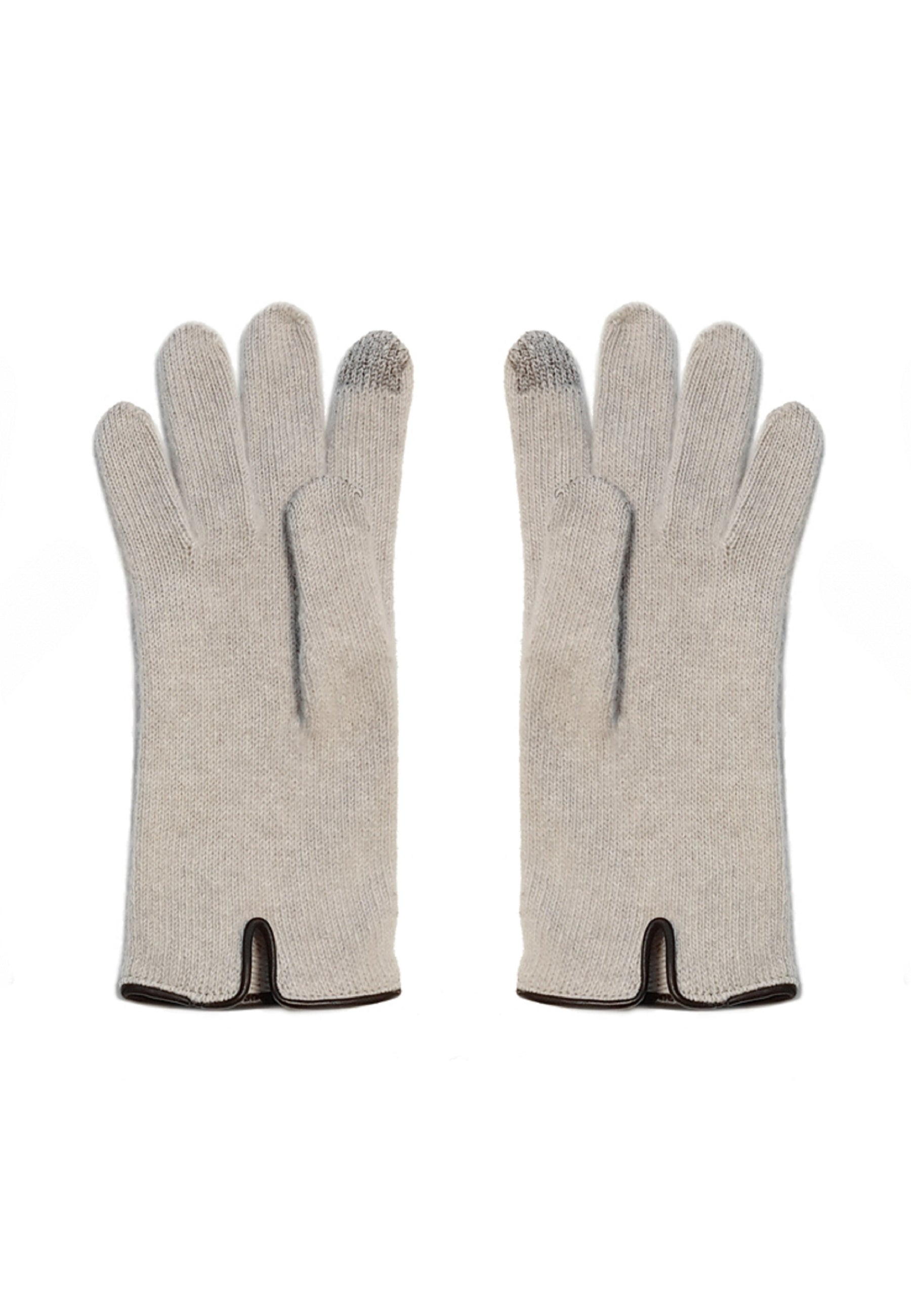 Luxury Leather Trimmed Cashmere Merino Gloves