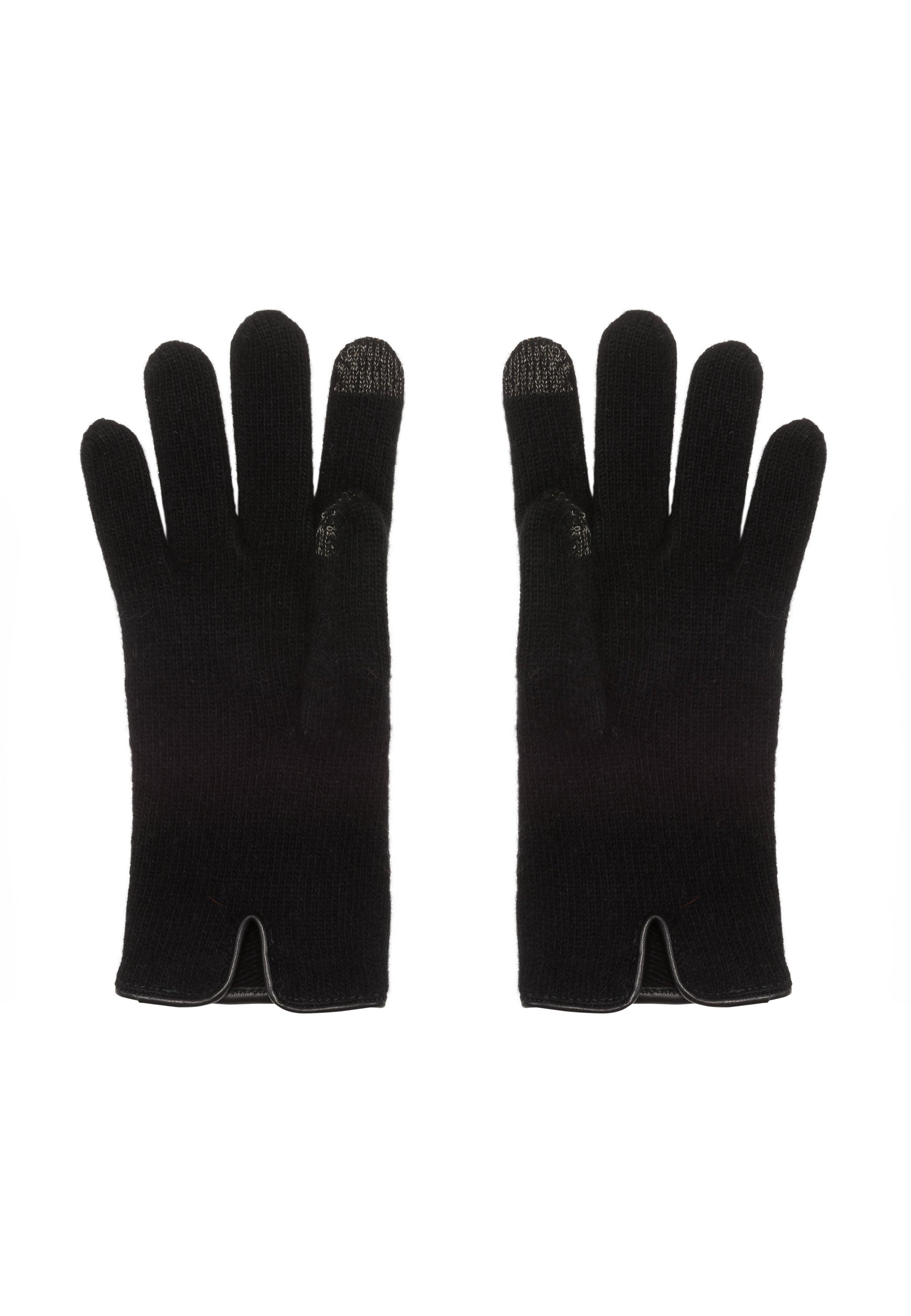 Luxury Leather Trimmed Cashmere Merino Gloves