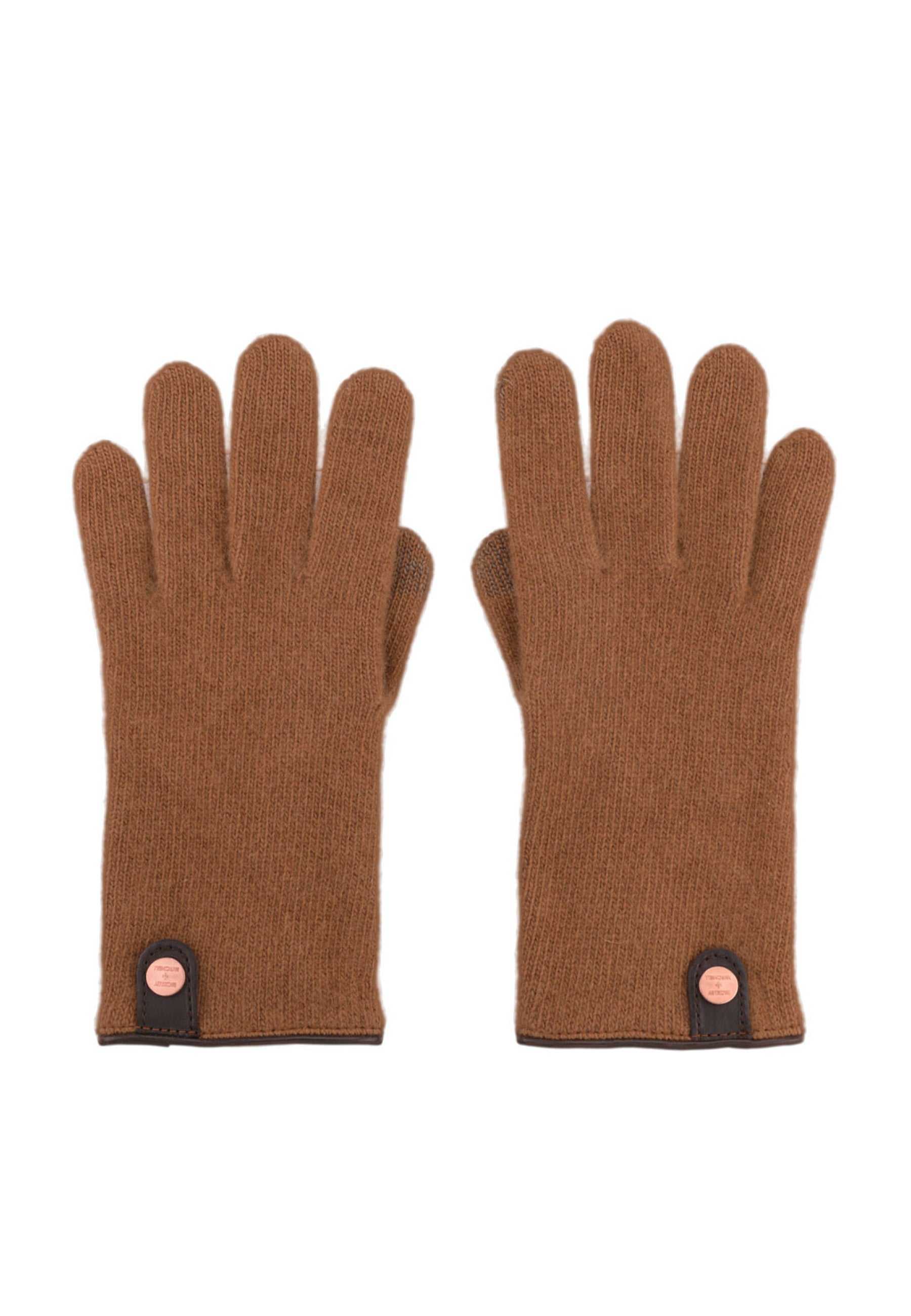 Luxury Leather Trimmed Cashmere Merino Gloves