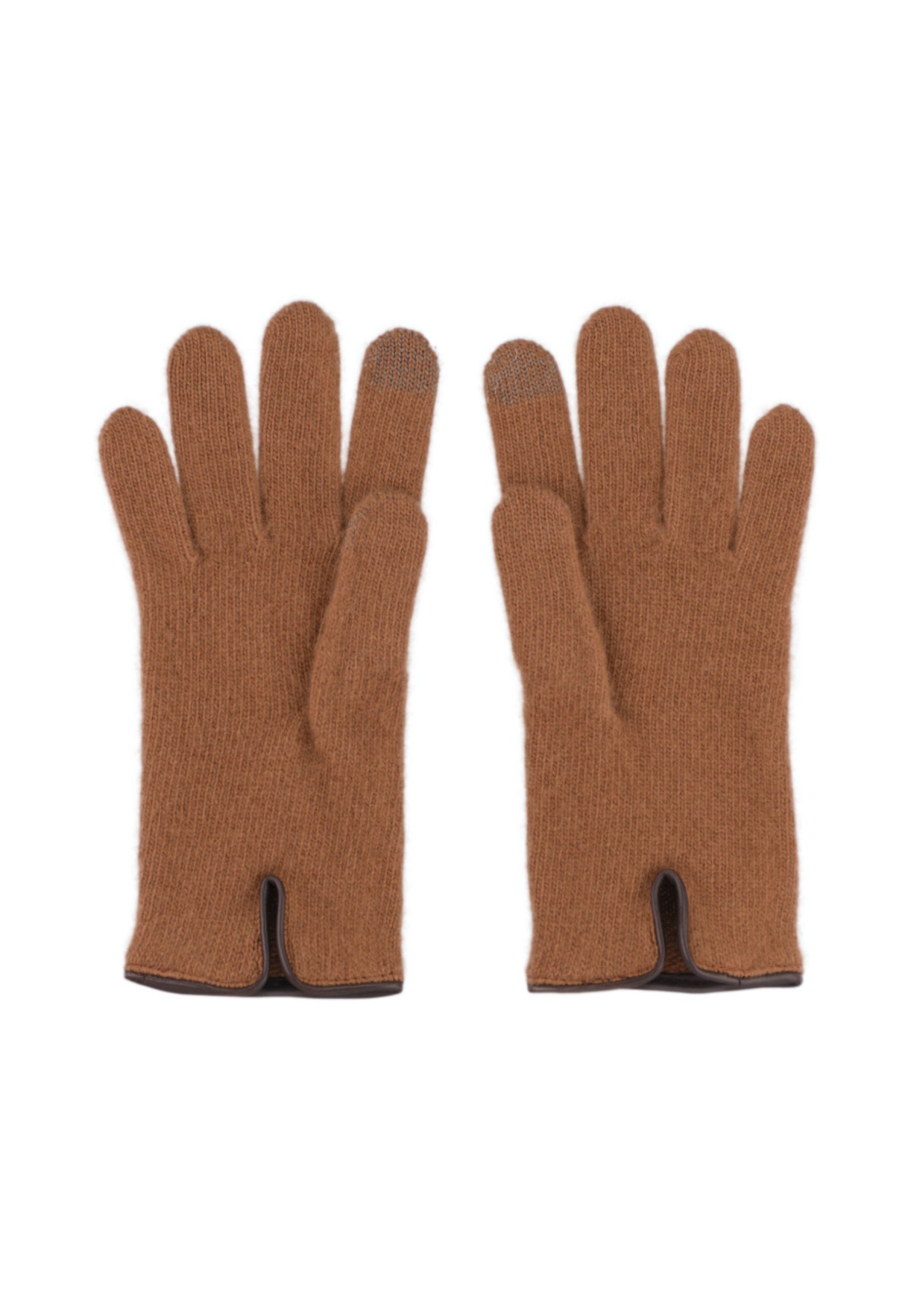 Luxury Leather Trimmed Cashmere Merino Gloves