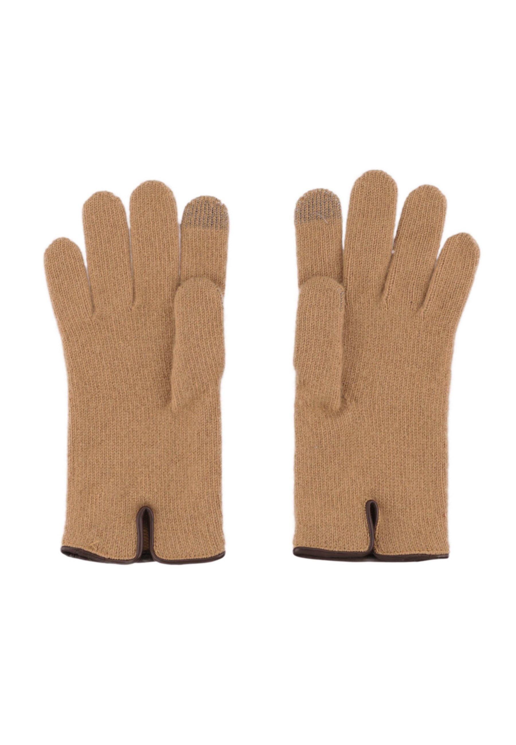 Luxury Leather Trimmed Cashmere Merino Gloves