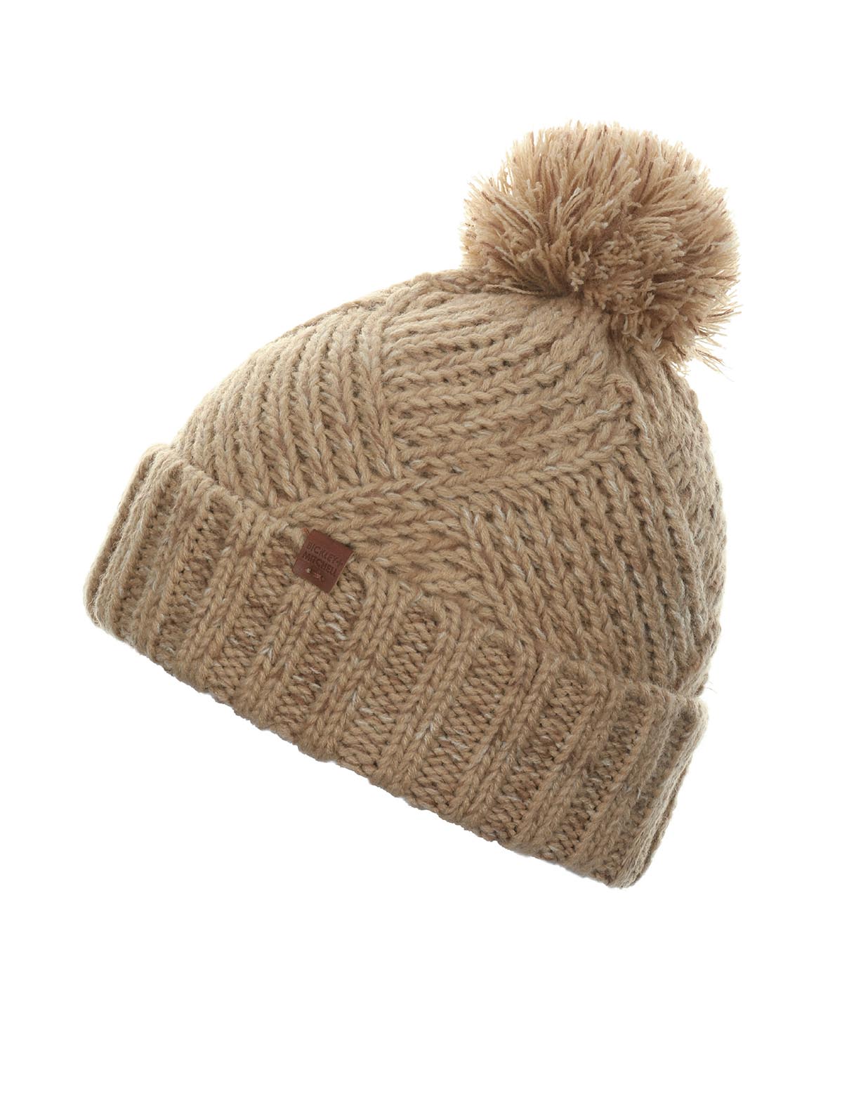 Pattern Melange Pompom Beanie