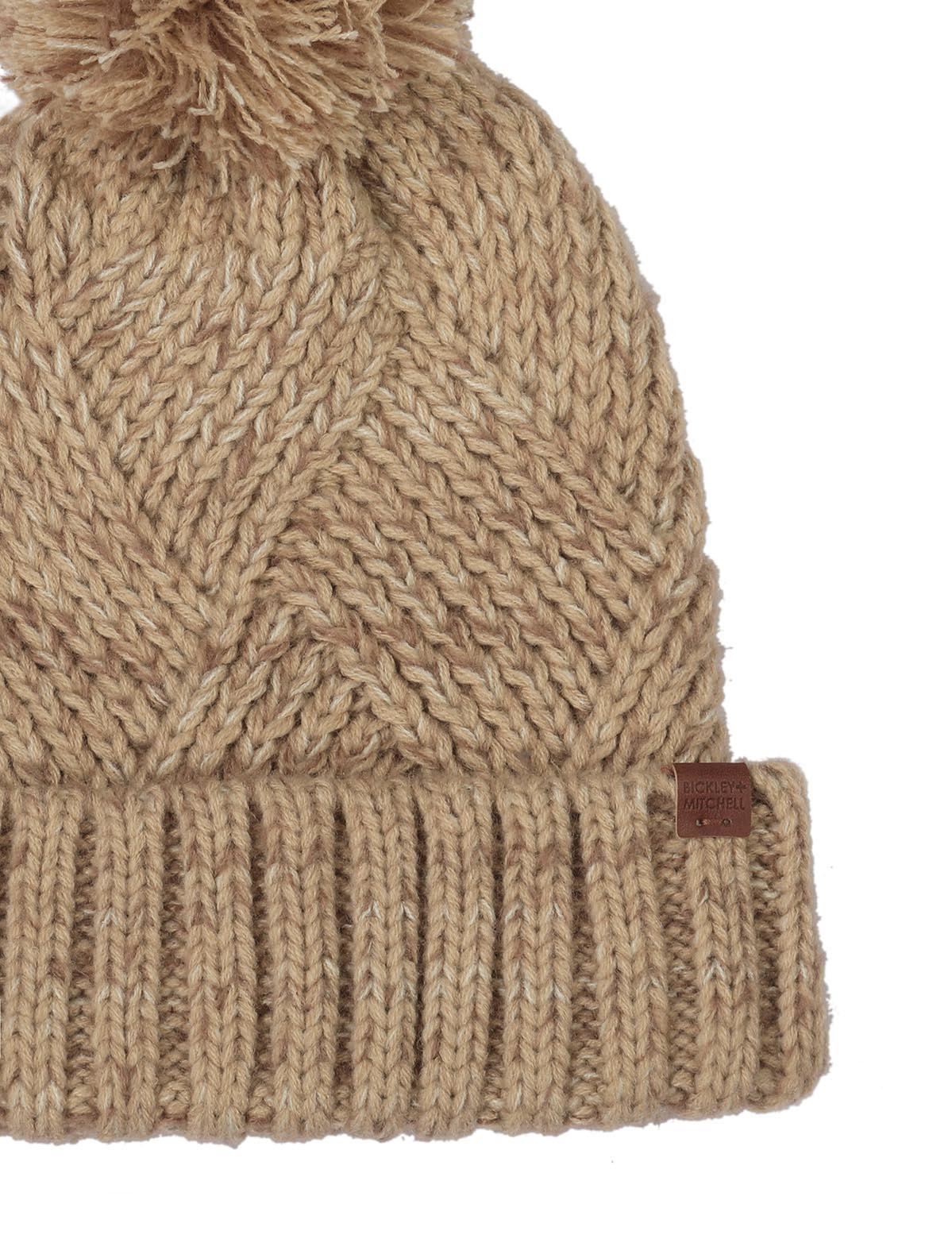 Pattern Melange Pompom Beanie