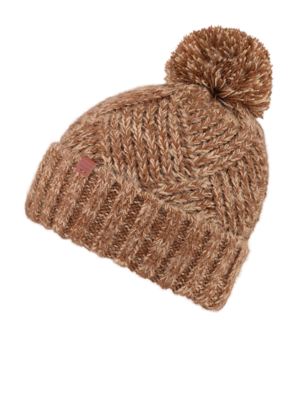 Pattern Melange Pompom Beanie