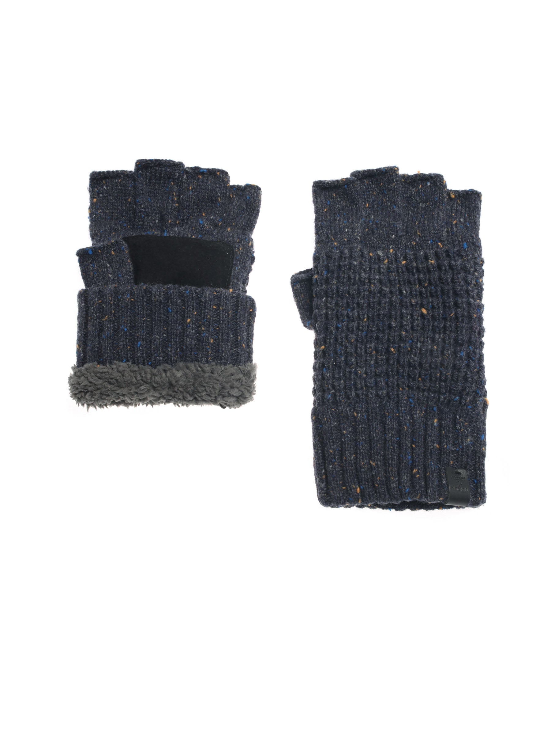 Donegal waffle knitted fingerless 
gloves