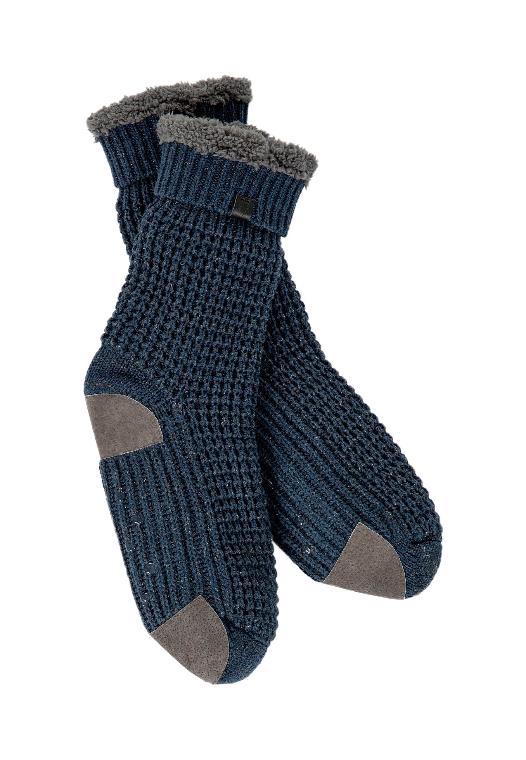 Indigo Wool Blend Slipper Socks