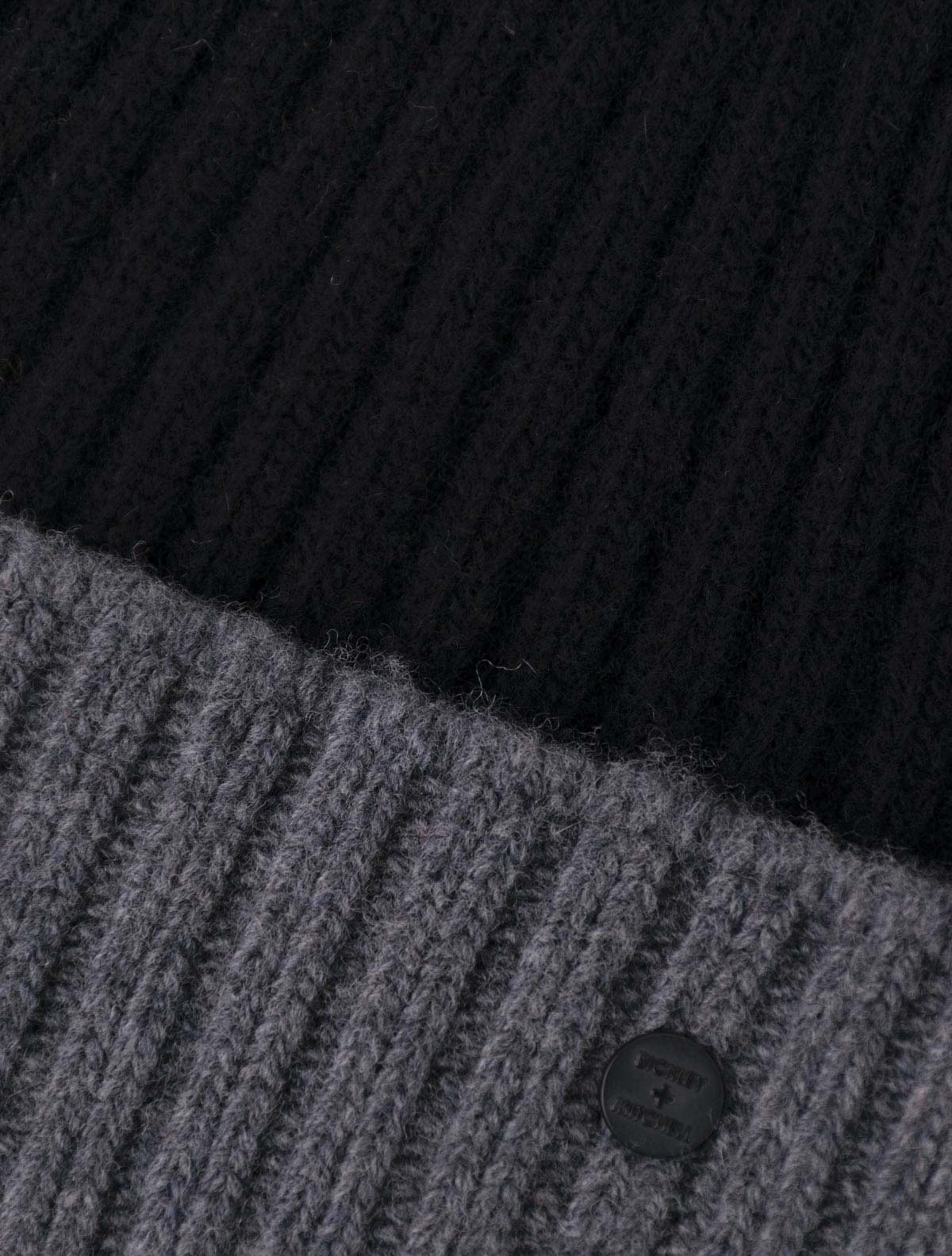 Merino- cashmere wool rib knitted beanie