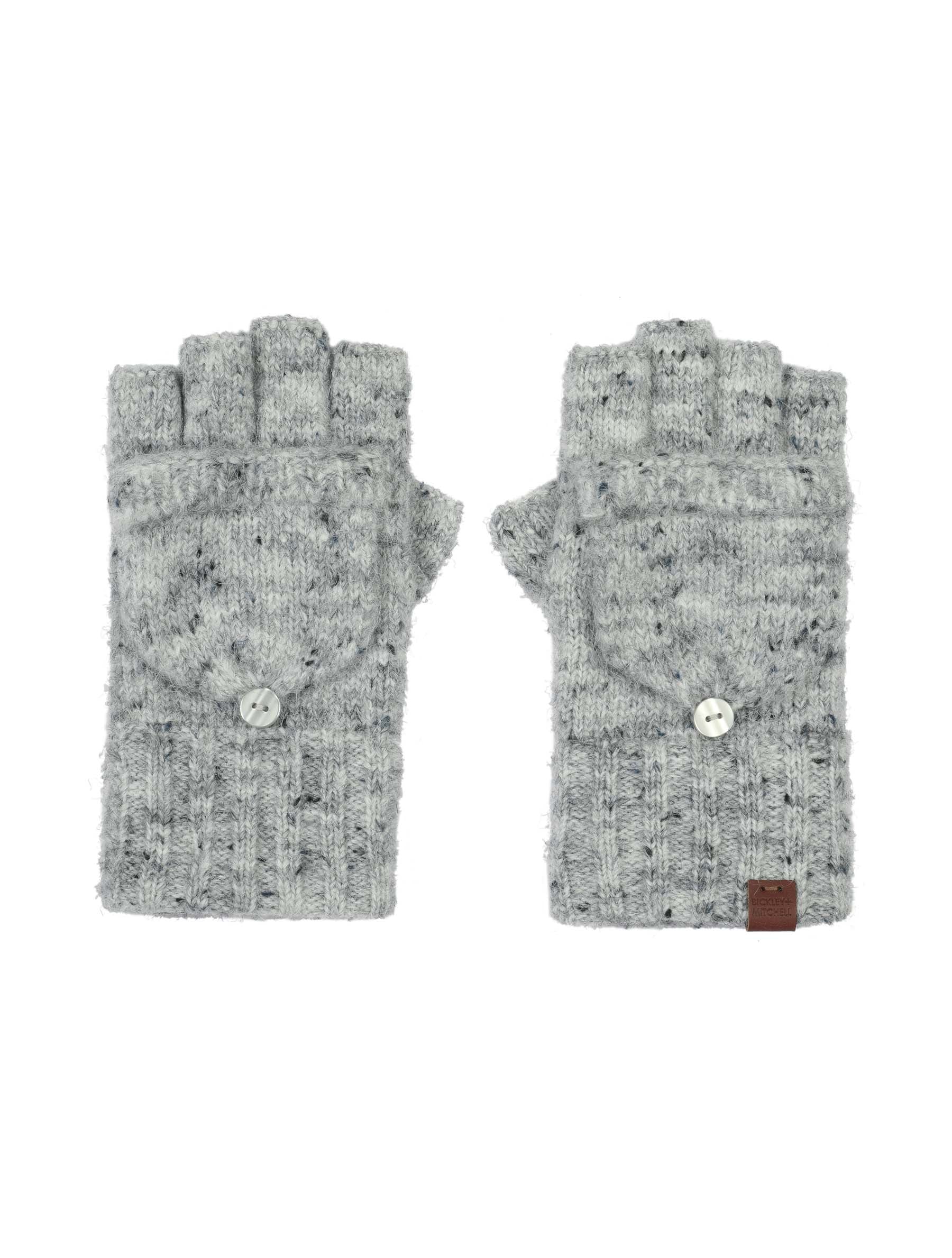 Flecked Fingerless Gloves + Mitten Flap