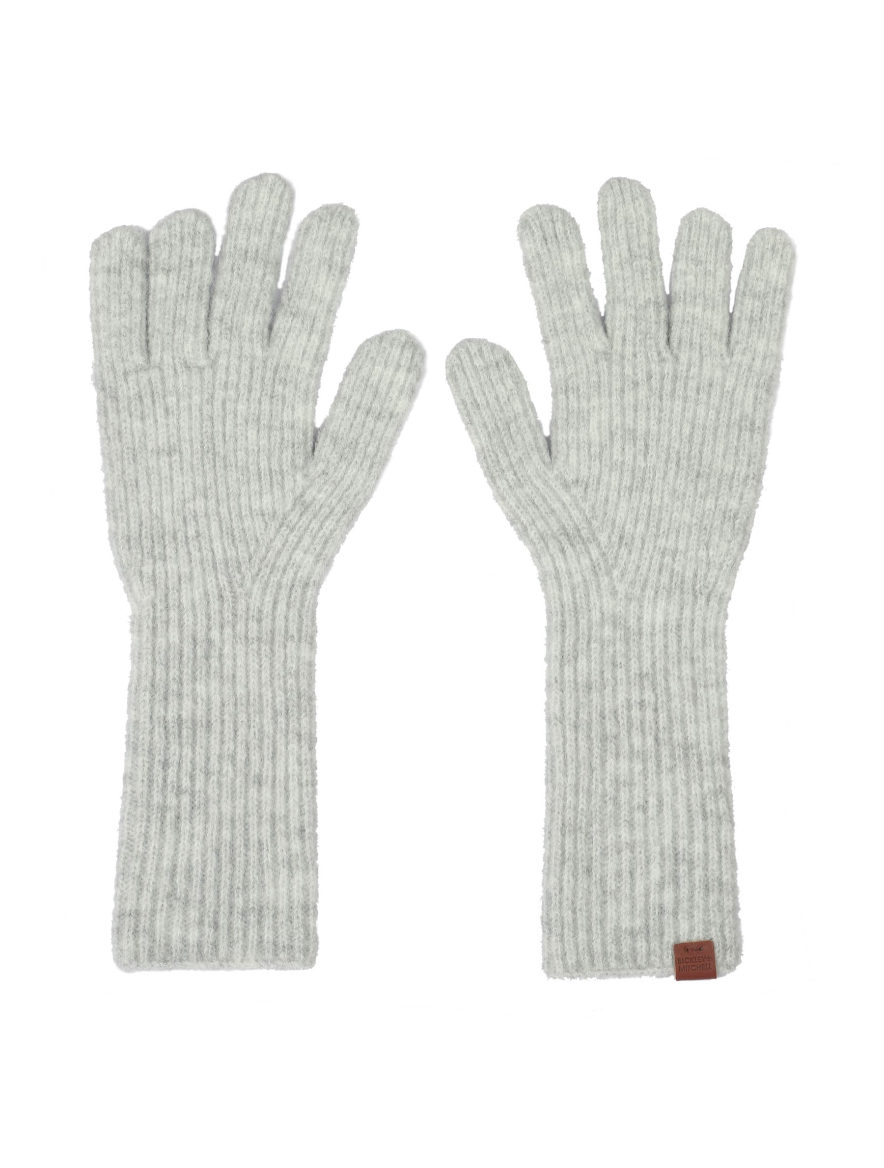 Soft rib knitted long model gloves
